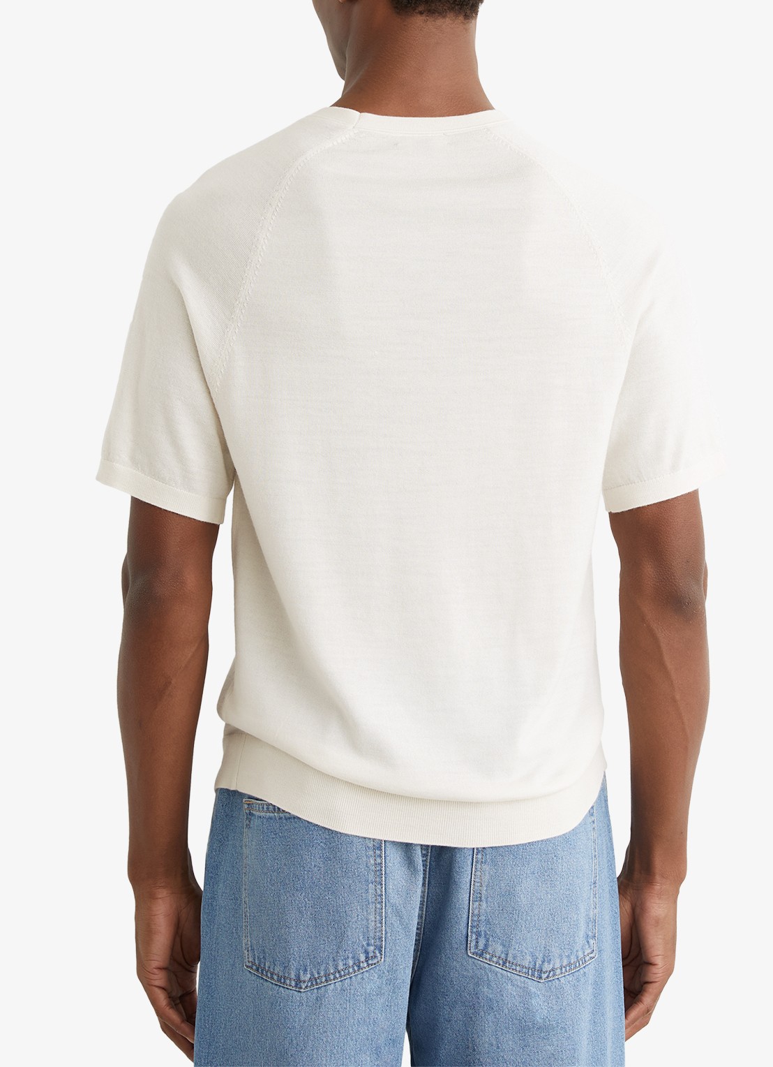 Reiss Brook T-shirt van merino wol met ronde hals - achterkant 6 wit