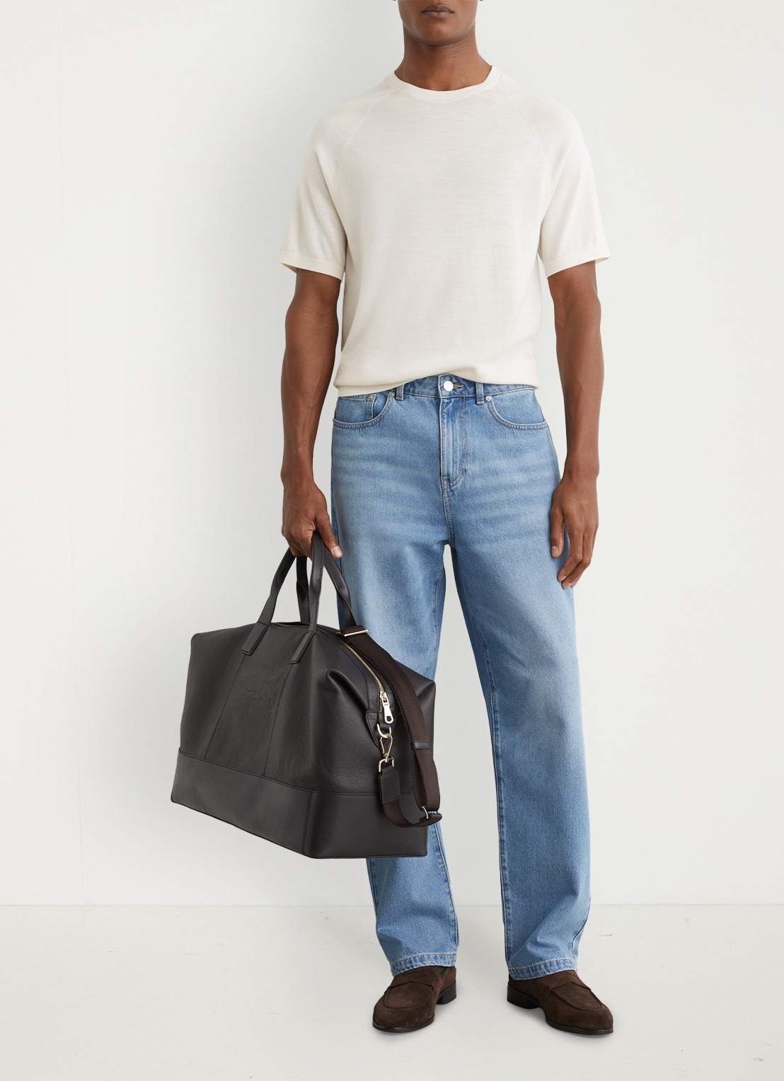 Reiss Brook T-shirt van merino wol met ronde hals - voorkant 2 wit