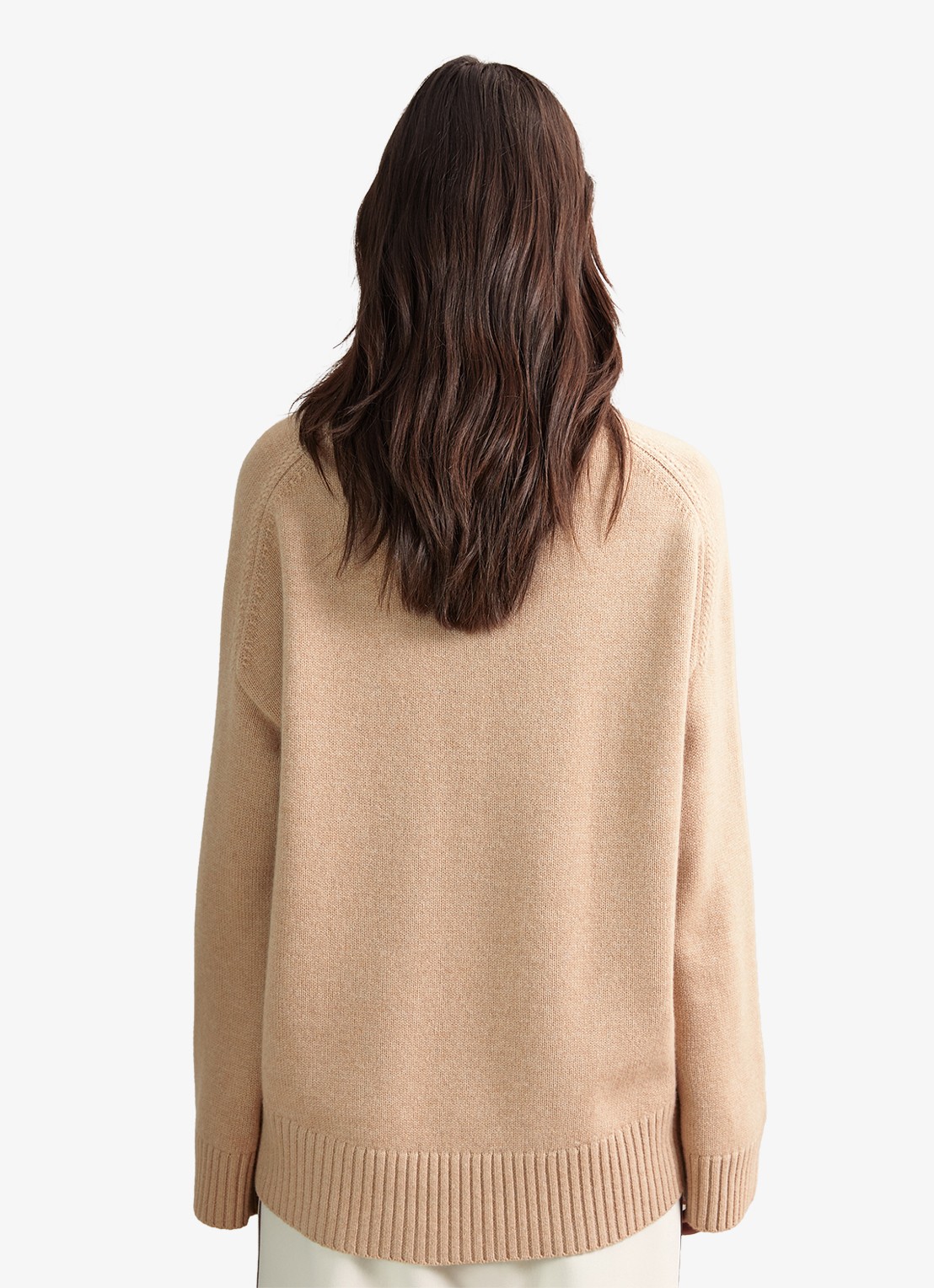 Reiss Brooklyn fijngebreide trui in wolblend - achterkant 6 beige