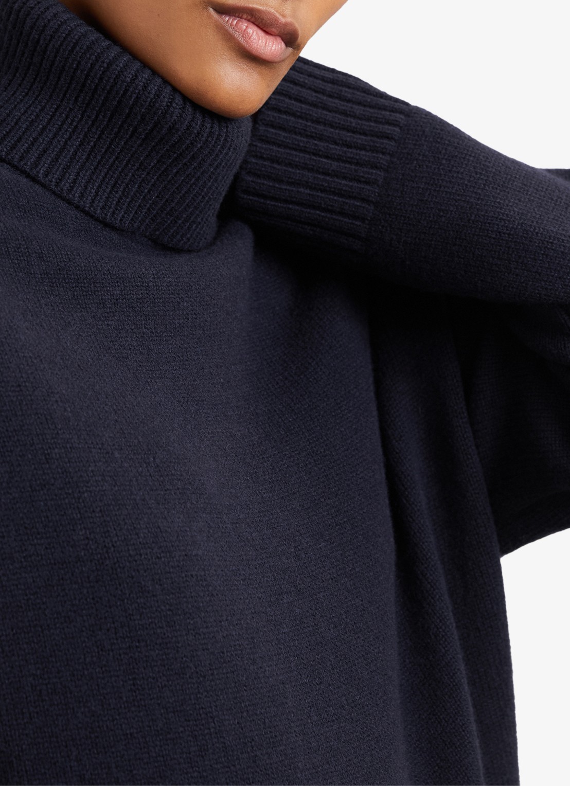 Reiss Brooklyn fijngebreide trui in wolblend - detail 4 blauw