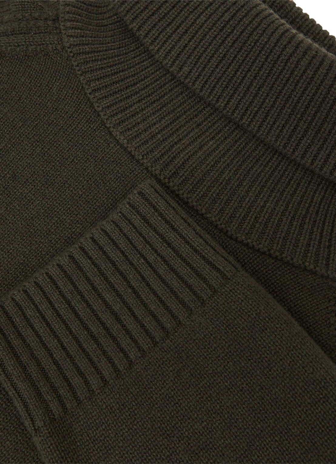 Reiss Brooklyn fijngebreide trui in wolblend - detail 5 khaki