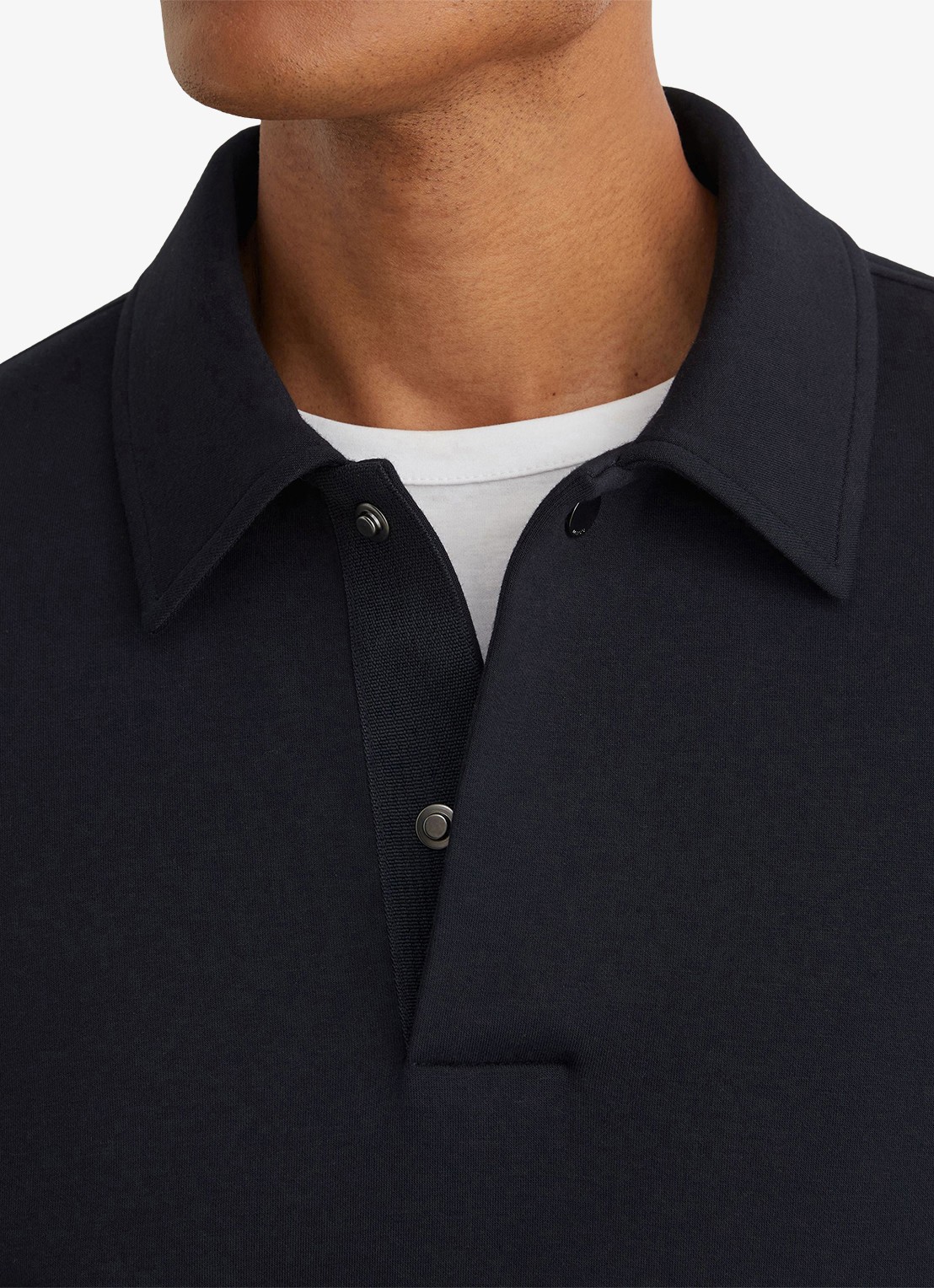 Reiss Brooks sweater met kraag - detail 2 indigo