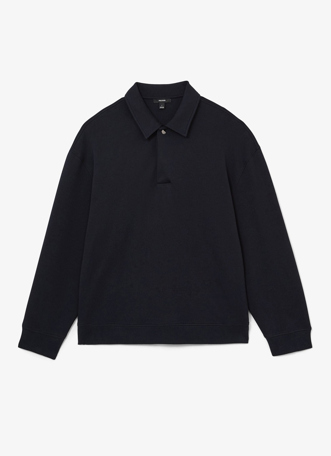 Reiss Brooks sweater met kraag - voorkant 6 indigo