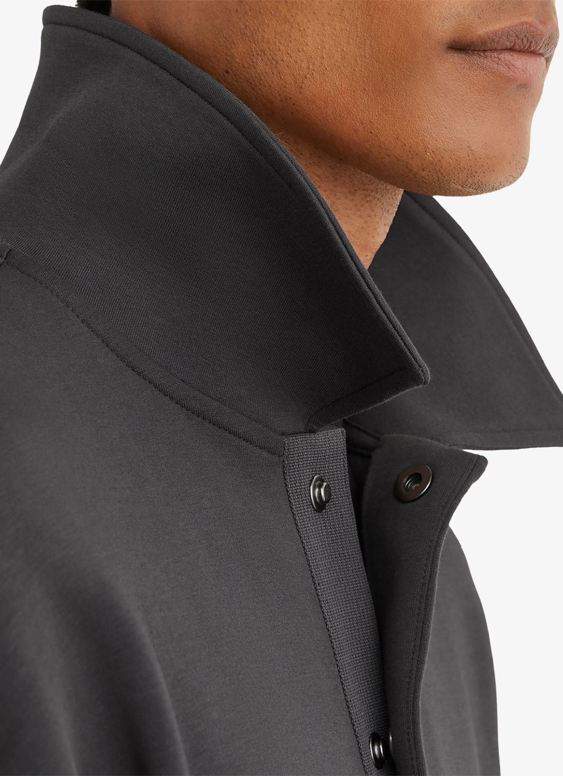 Reiss Brooks sweater met kraag - detail 2 antraciet