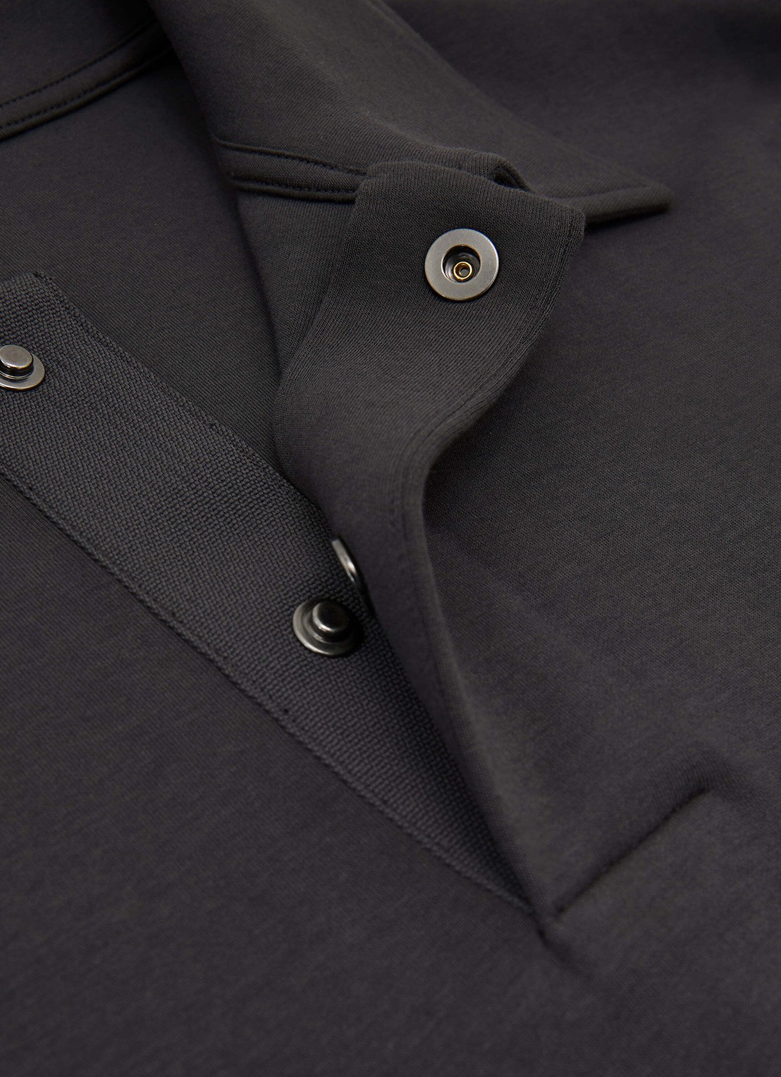 Reiss Brooks sweater met kraag - detail 4 antraciet