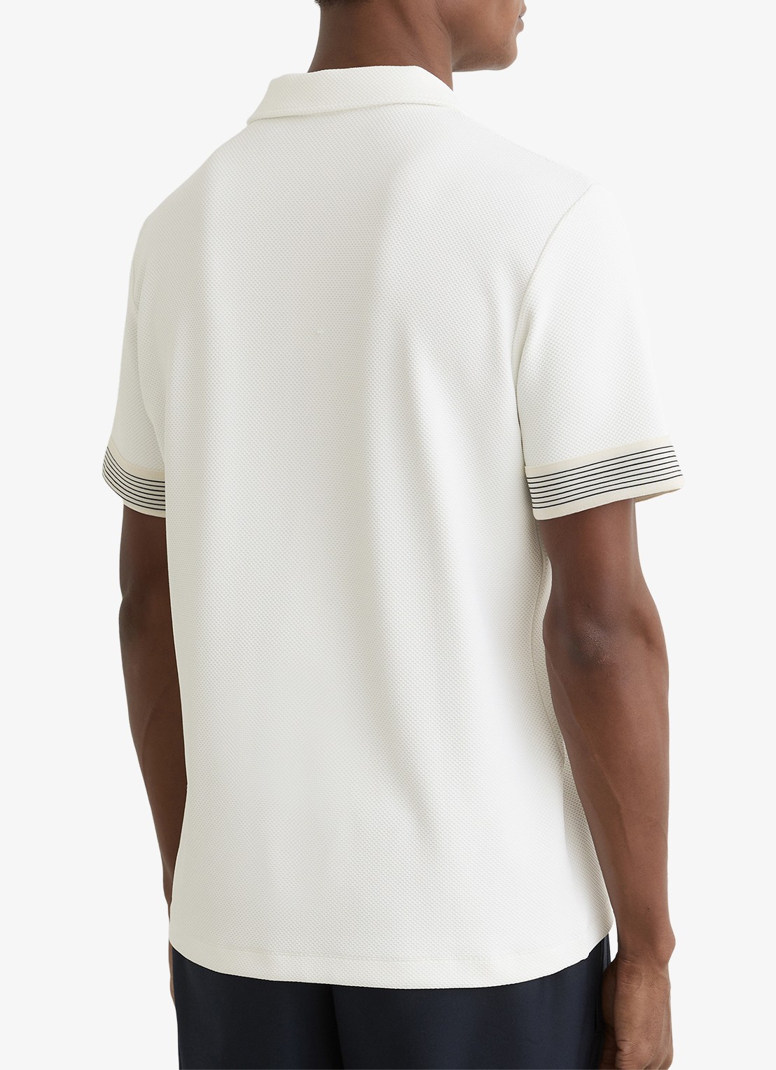 Reiss Bruno polo met halve rits - achterkant 3 wit