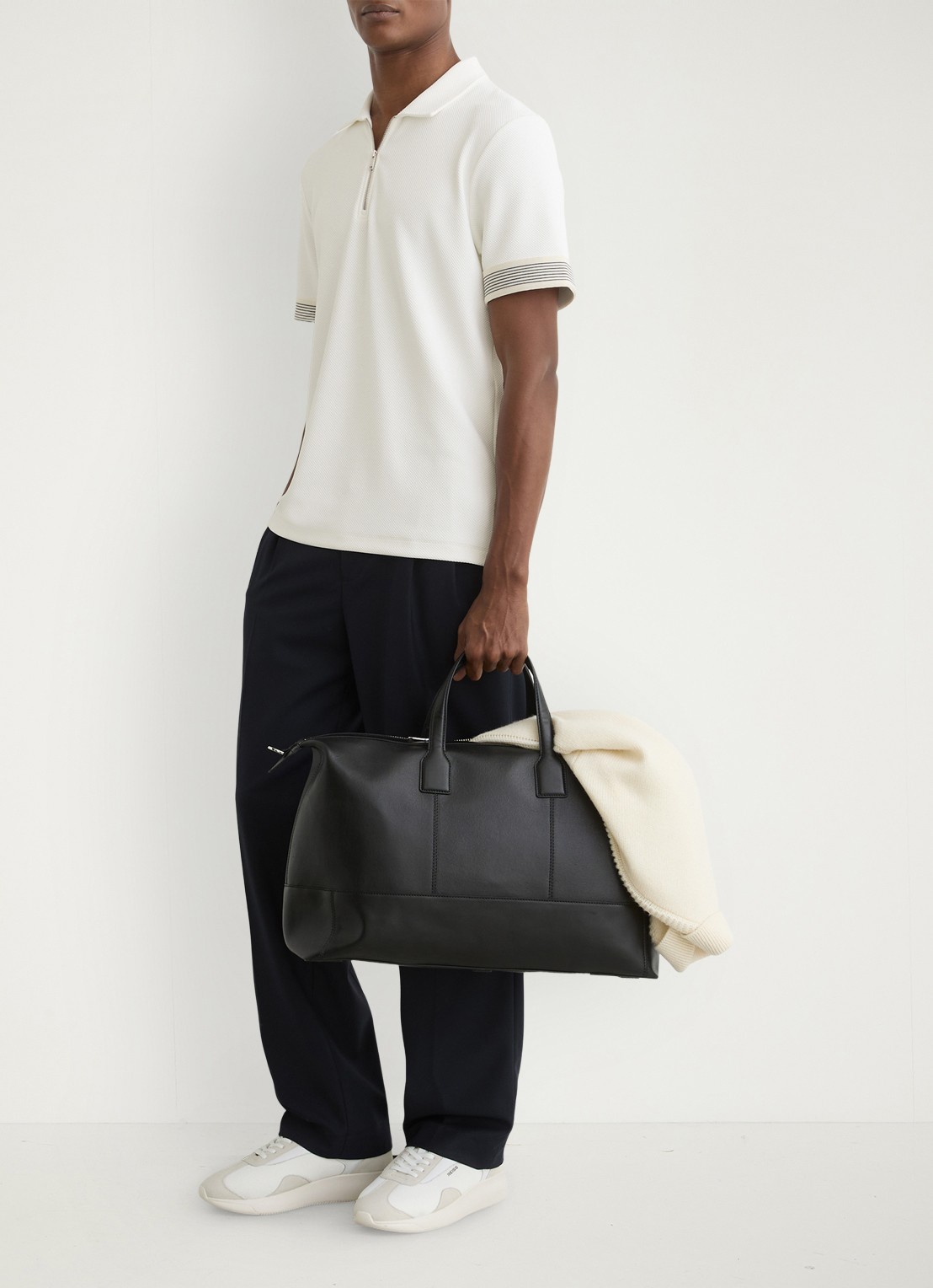 Reiss Bruno polo met halve rits - voorkant 2 wit