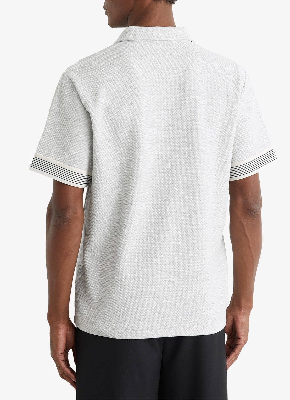 Reiss Bruno regular fit polo met halve rits - achterkant lichtgrijs