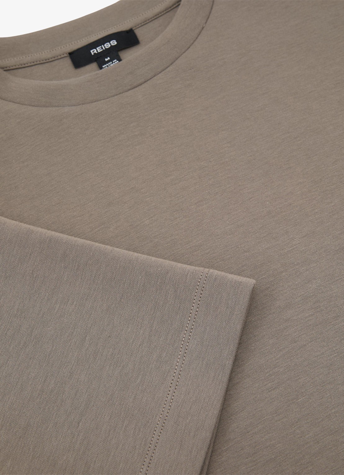 Reiss Cade T-shirt met stretch - detail 3 donkerbeige