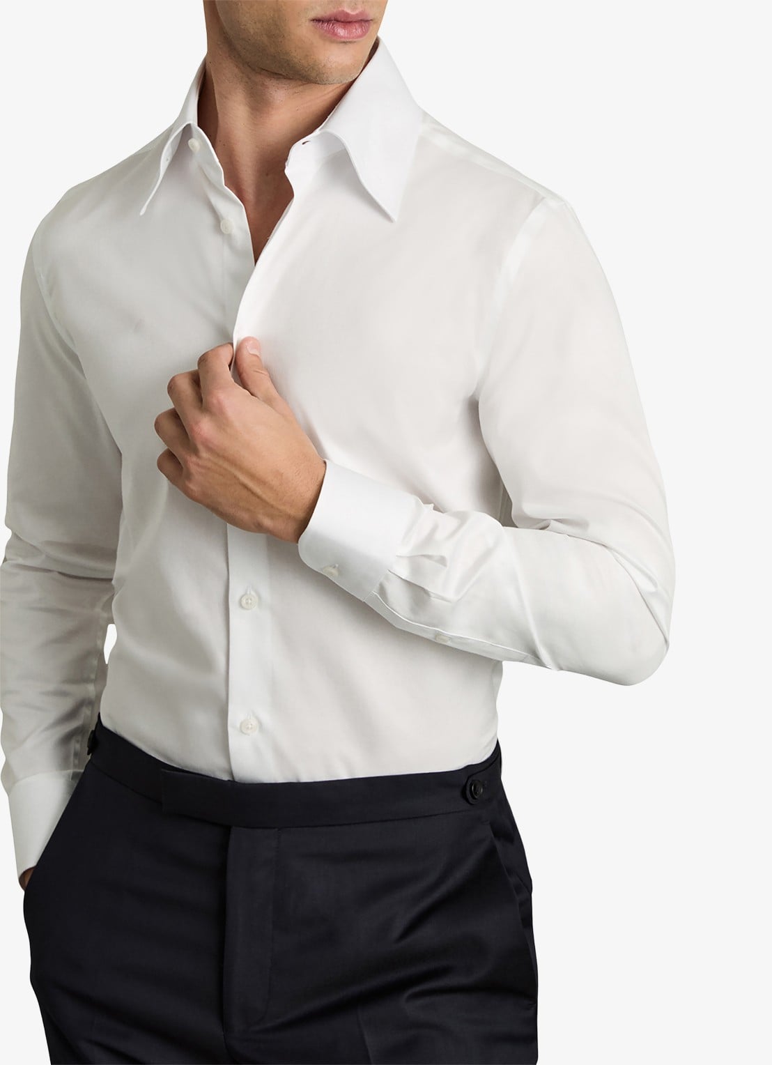 Reiss Caldwell regular fit overhemd van katoen - detail 2 white / wit