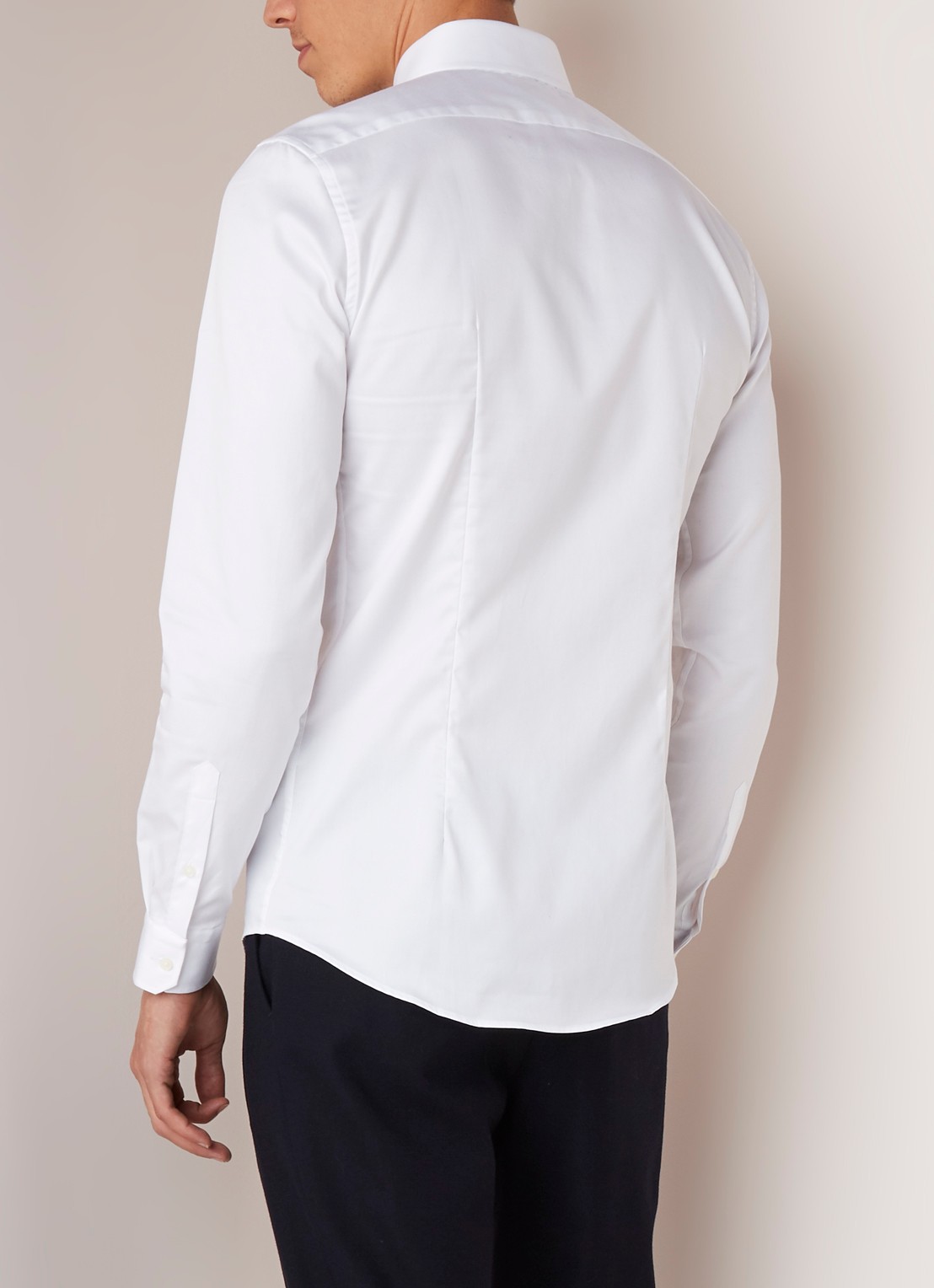 Reiss Caldwell slim fit overhemd met kentkraag en speld - achterkant wit