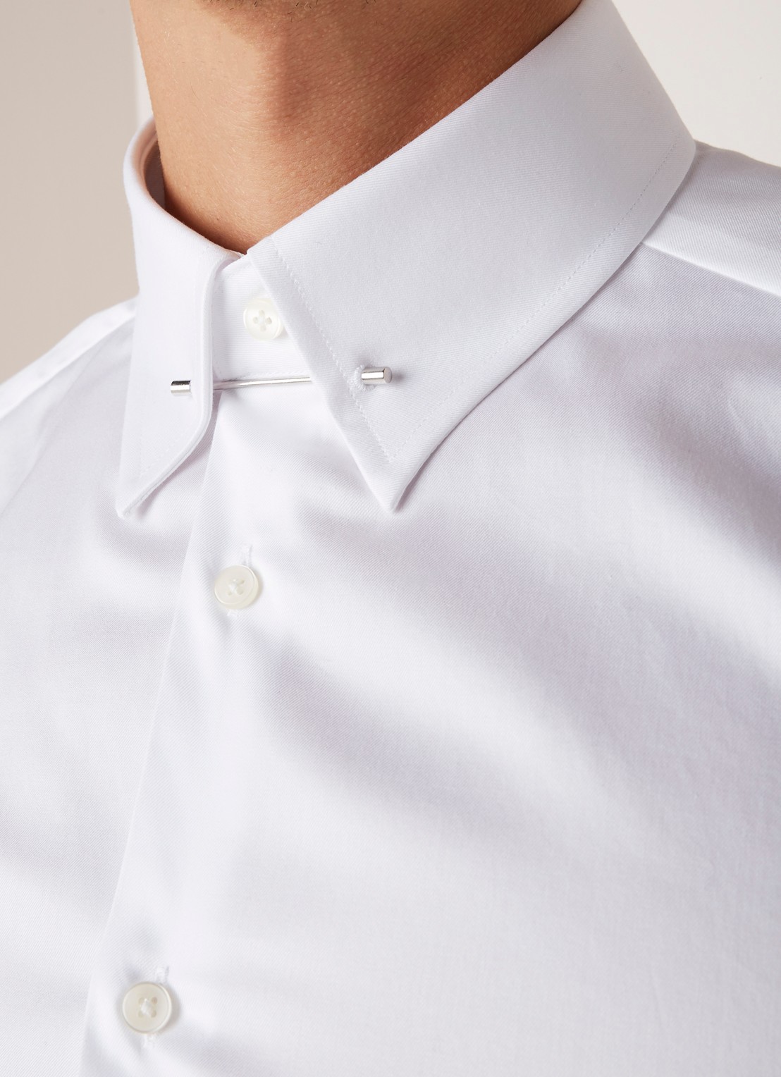 Reiss Caldwell slim fit overhemd met kentkraag en speld - detail 5 wit