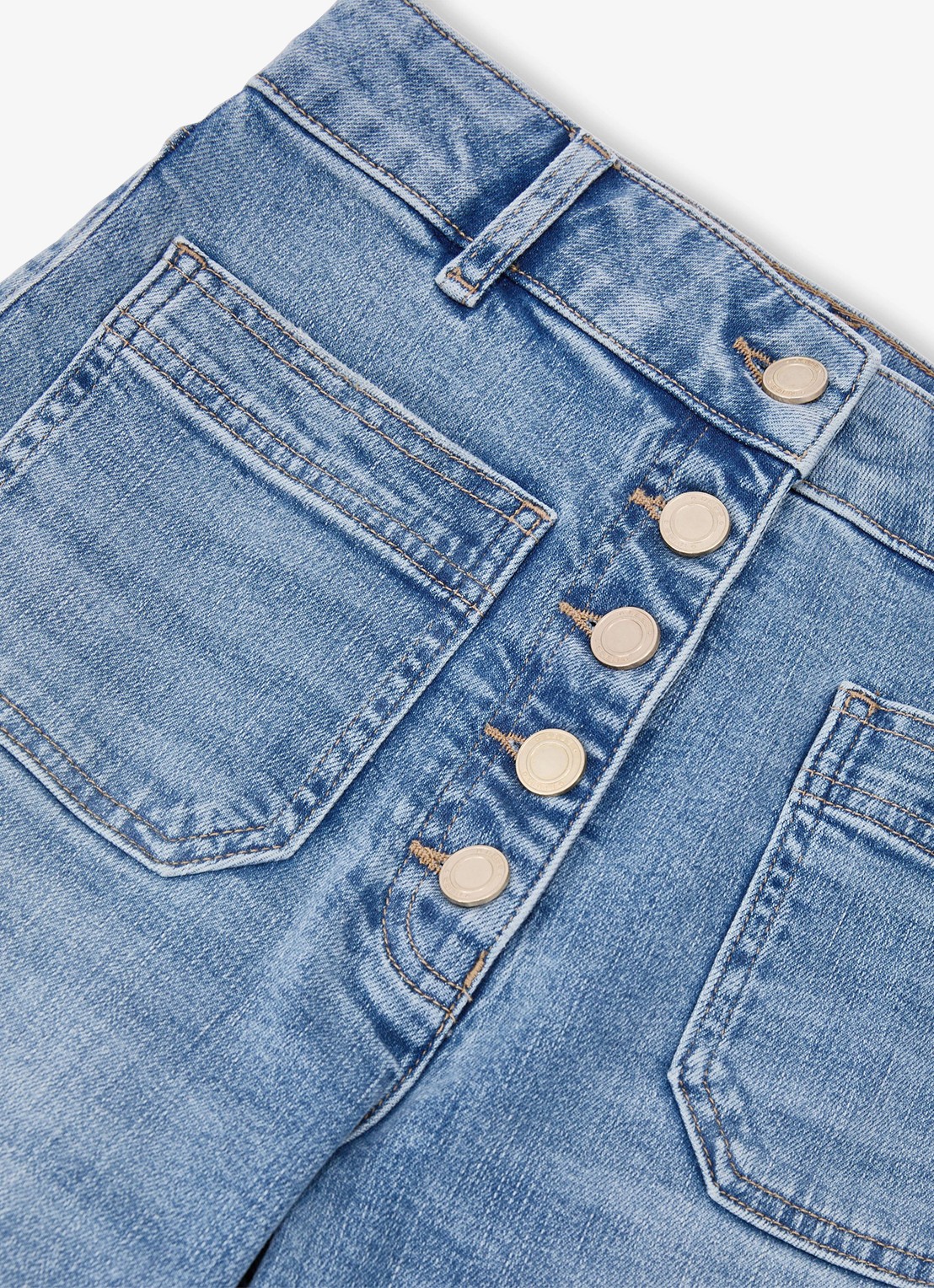 Reiss Cali high waist flared jeans met opgestikte zakken - detail 6 light blue / lichtblauw