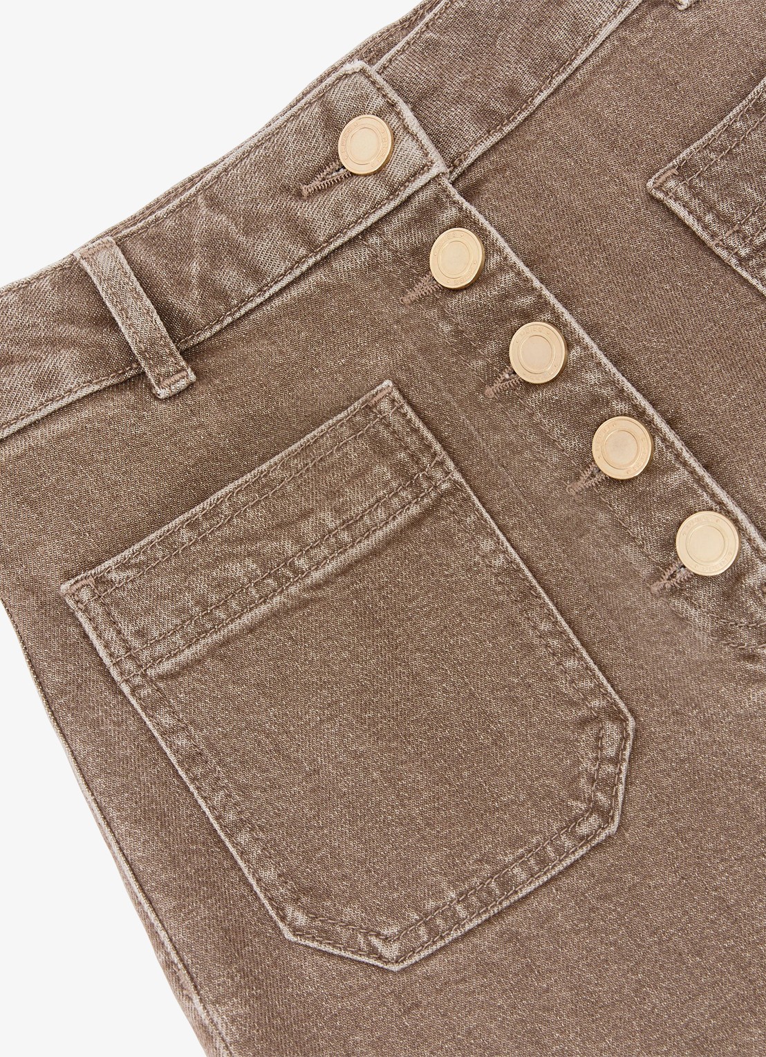 Reiss Cali high waist flared jeans met opgestikte zakken - detail 4 bruin
