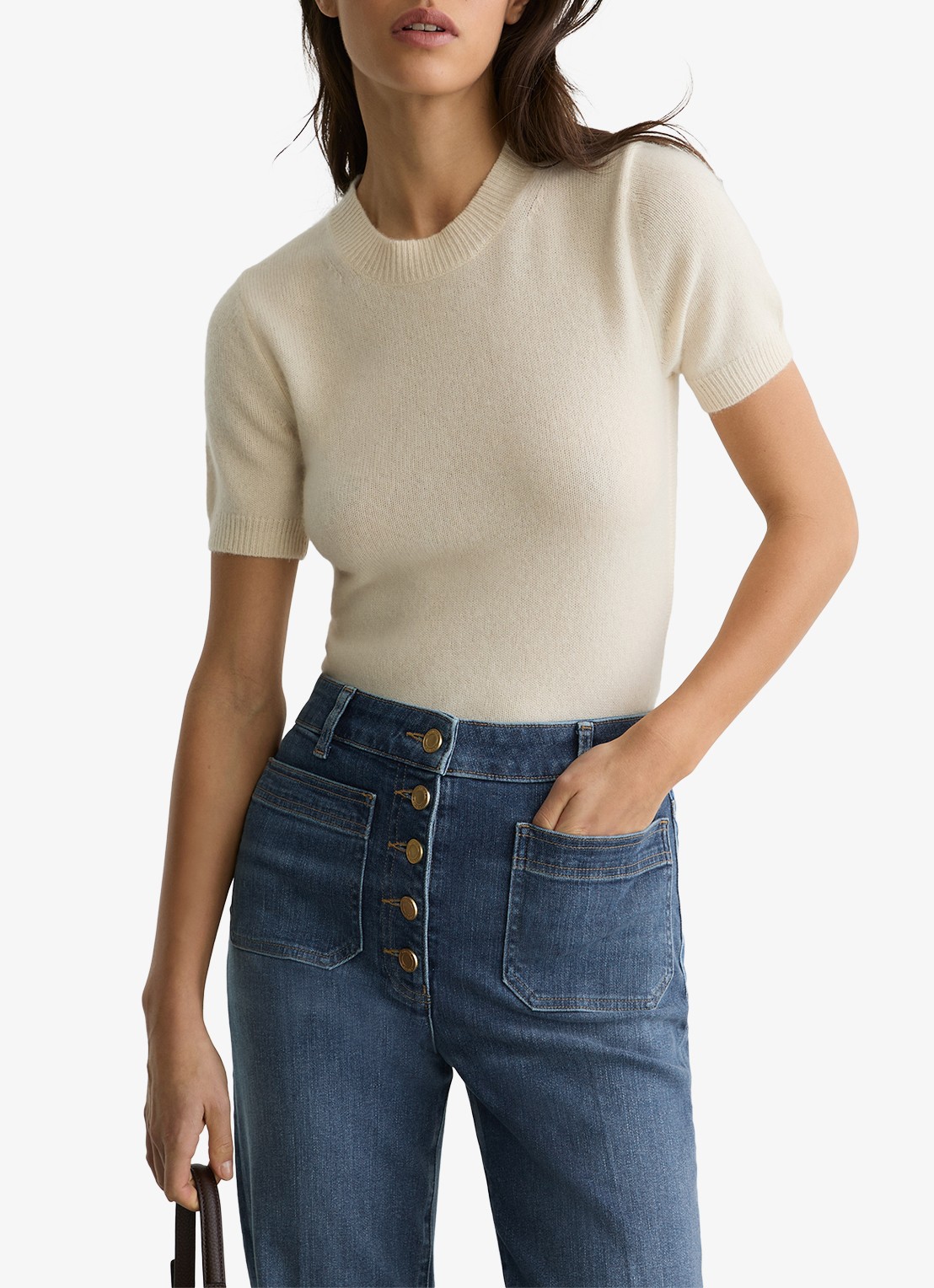 Reiss Cali high waist flared jeans met opgestikte zakken - detail 5 indigo