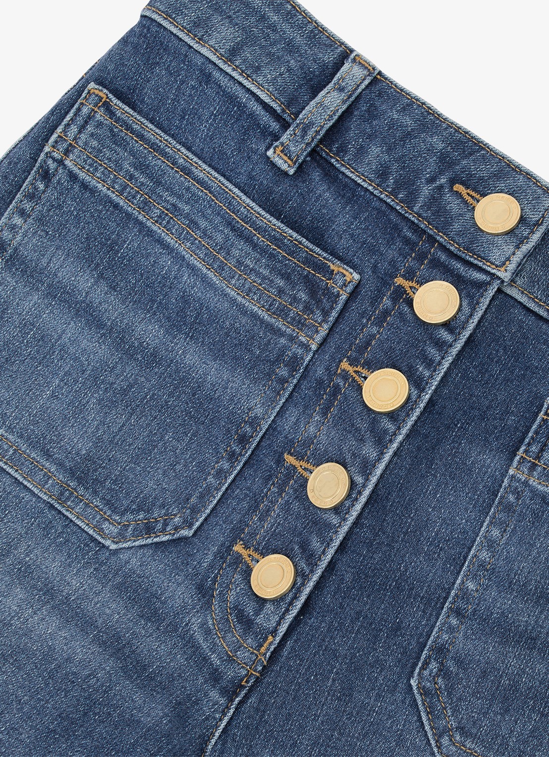Reiss Cali high waist flared jeans met opgestikte zakken - detail 6 indigo