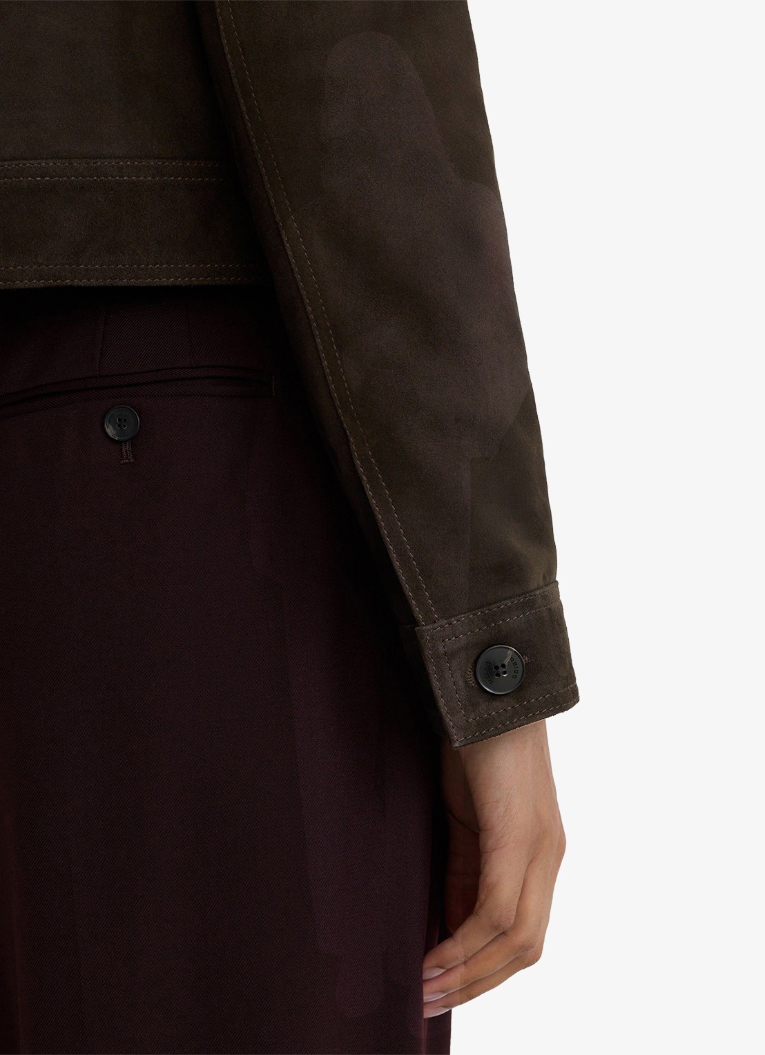 Reiss Callie jack van suéde - detail 3 donkerbruin