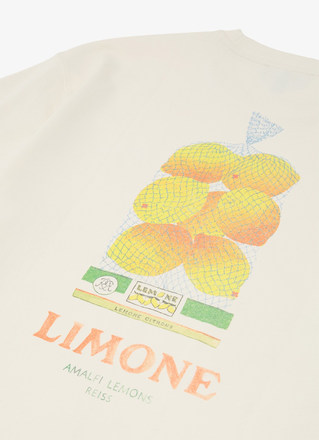 Reiss Calvino T-shirt met front- en backprint - detail 3 gebroken wit