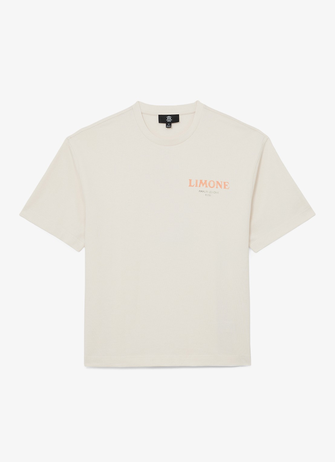 Reiss Calvino T-shirt met front- en backprint - voorkant 5 gebroken wit