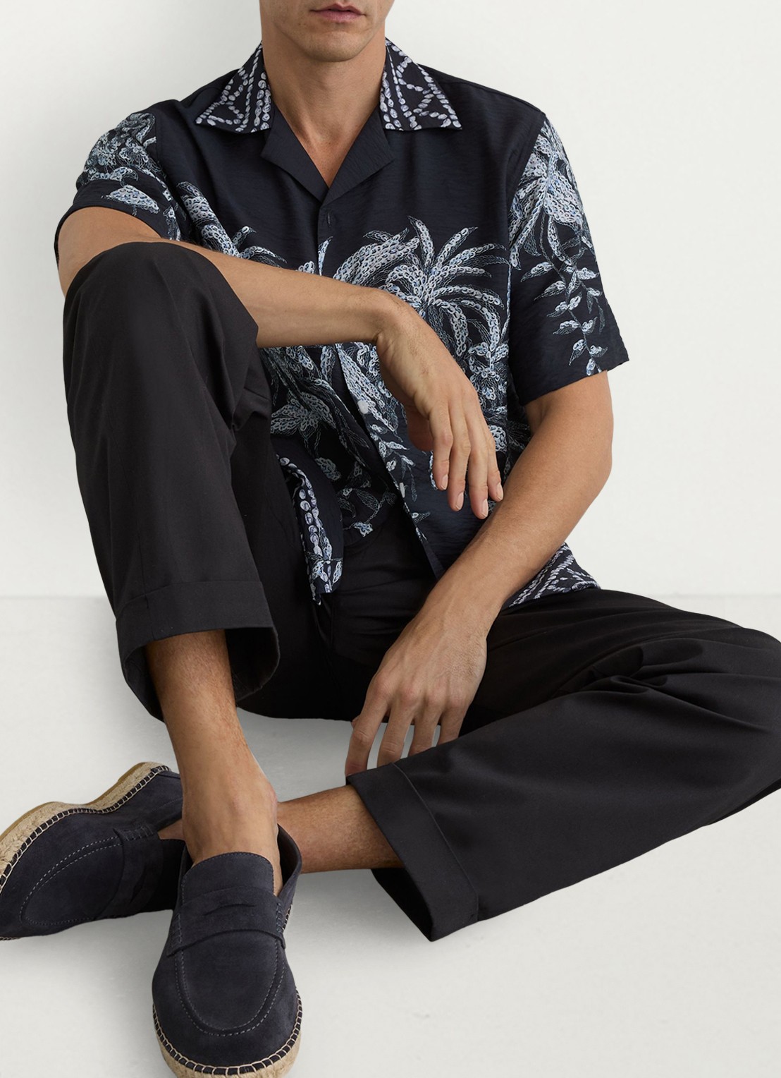 Reiss Camino regular fit overhemd met print - detail 4 navy / blauw