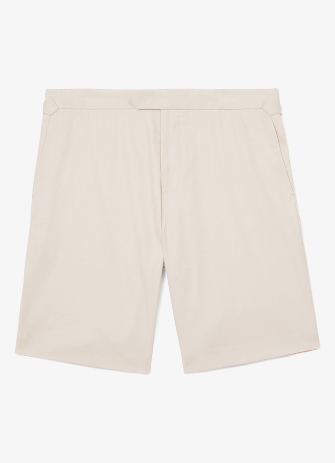 Reiss Cantwell straight fit korte chino in katoenblend - voorkant 2 stone / beige