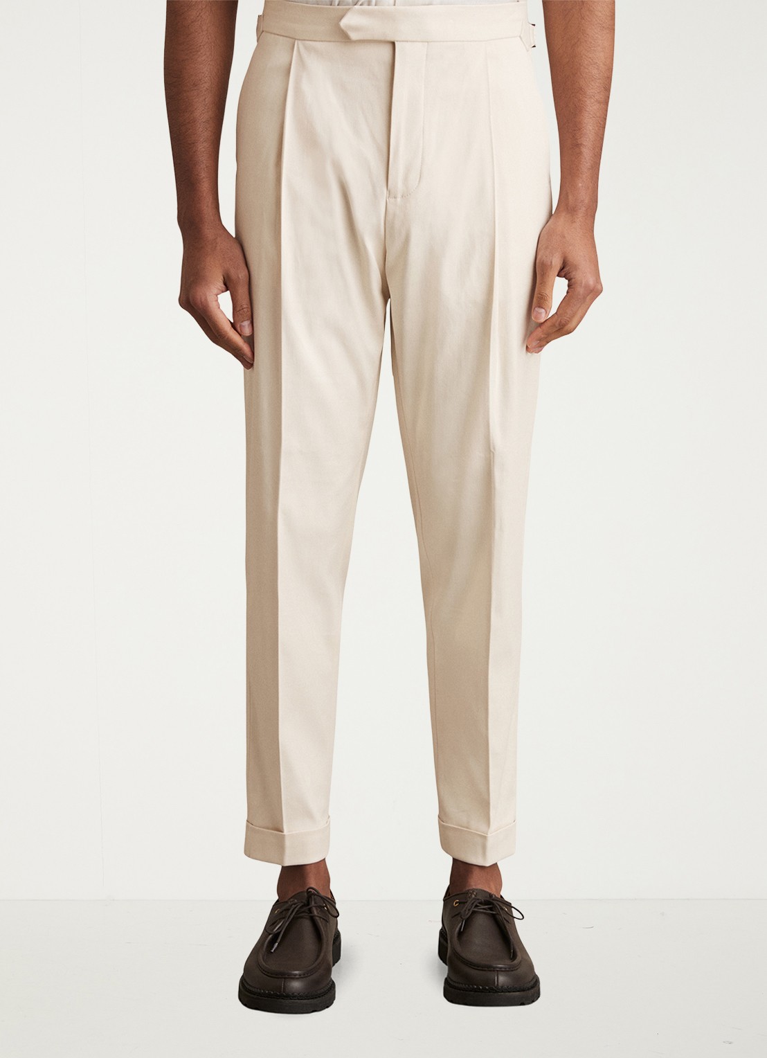 Reiss Cantwell tapered fit pantalon met ceintuur - detail 4 donkergrijs