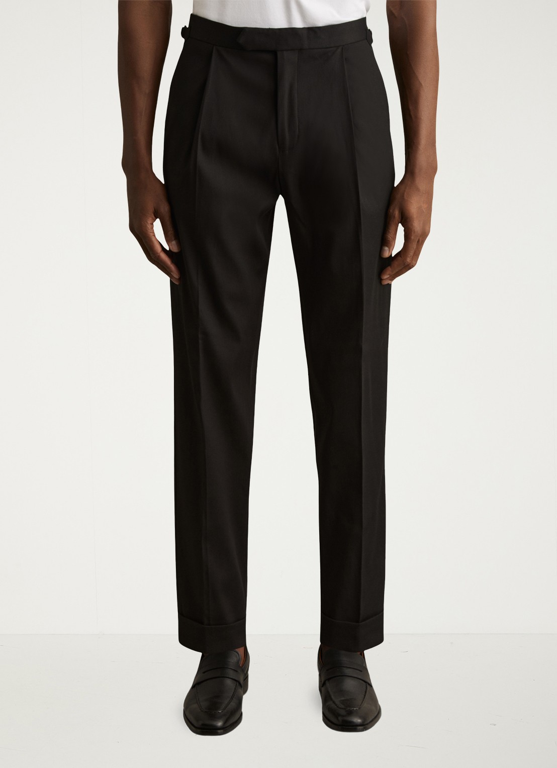 Reiss Cantwell tapered fit pantalon met ceintuur - detail 2 black / zwart
