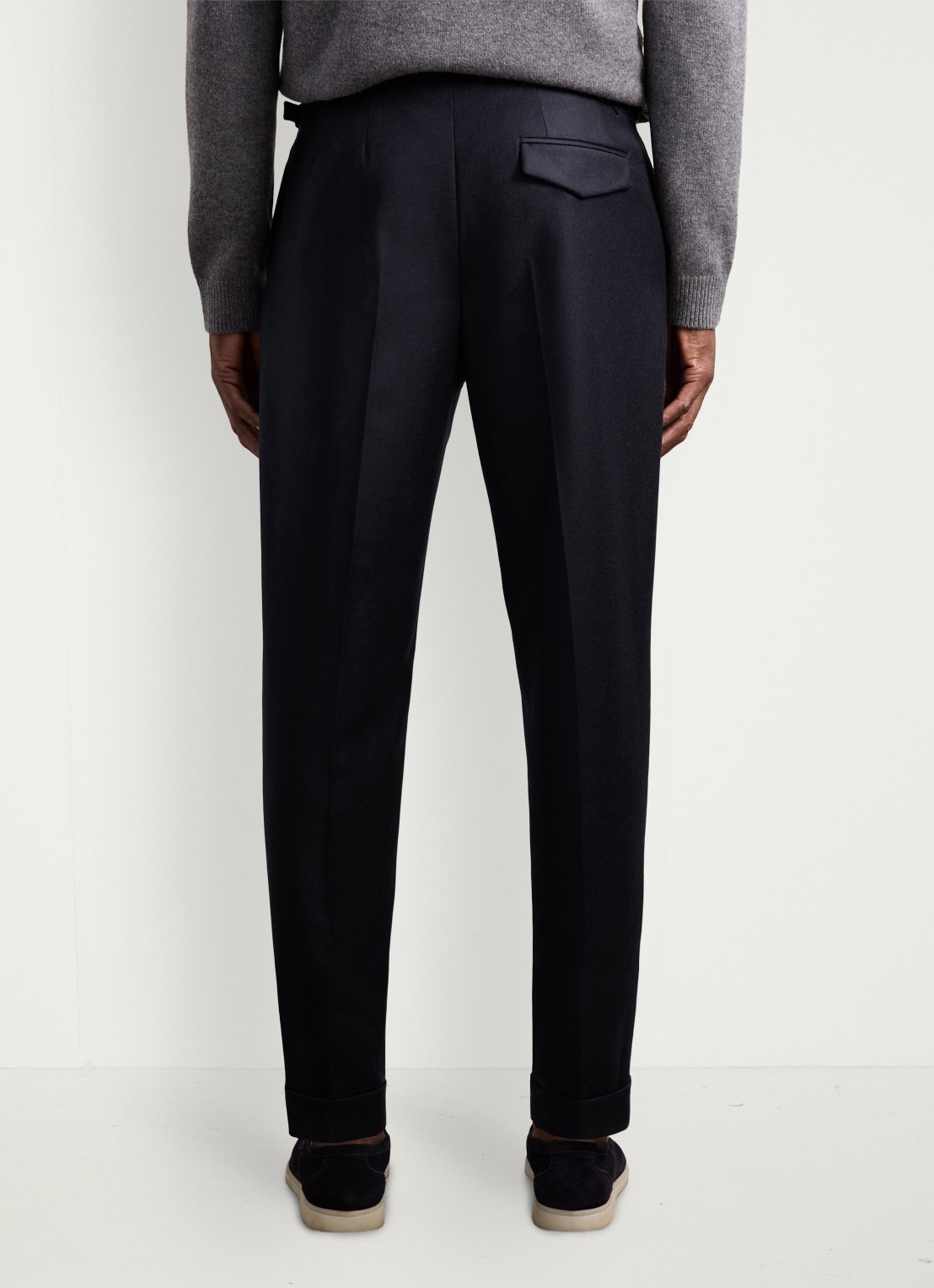 Reiss Cantwell tapered fit pantalon met steekzakken - achterkant 6 donkerblauw