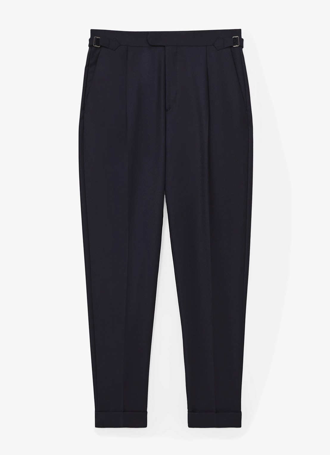 Reiss Cantwell tapered fit pantalon met steekzakken - voorkant donkerblauw