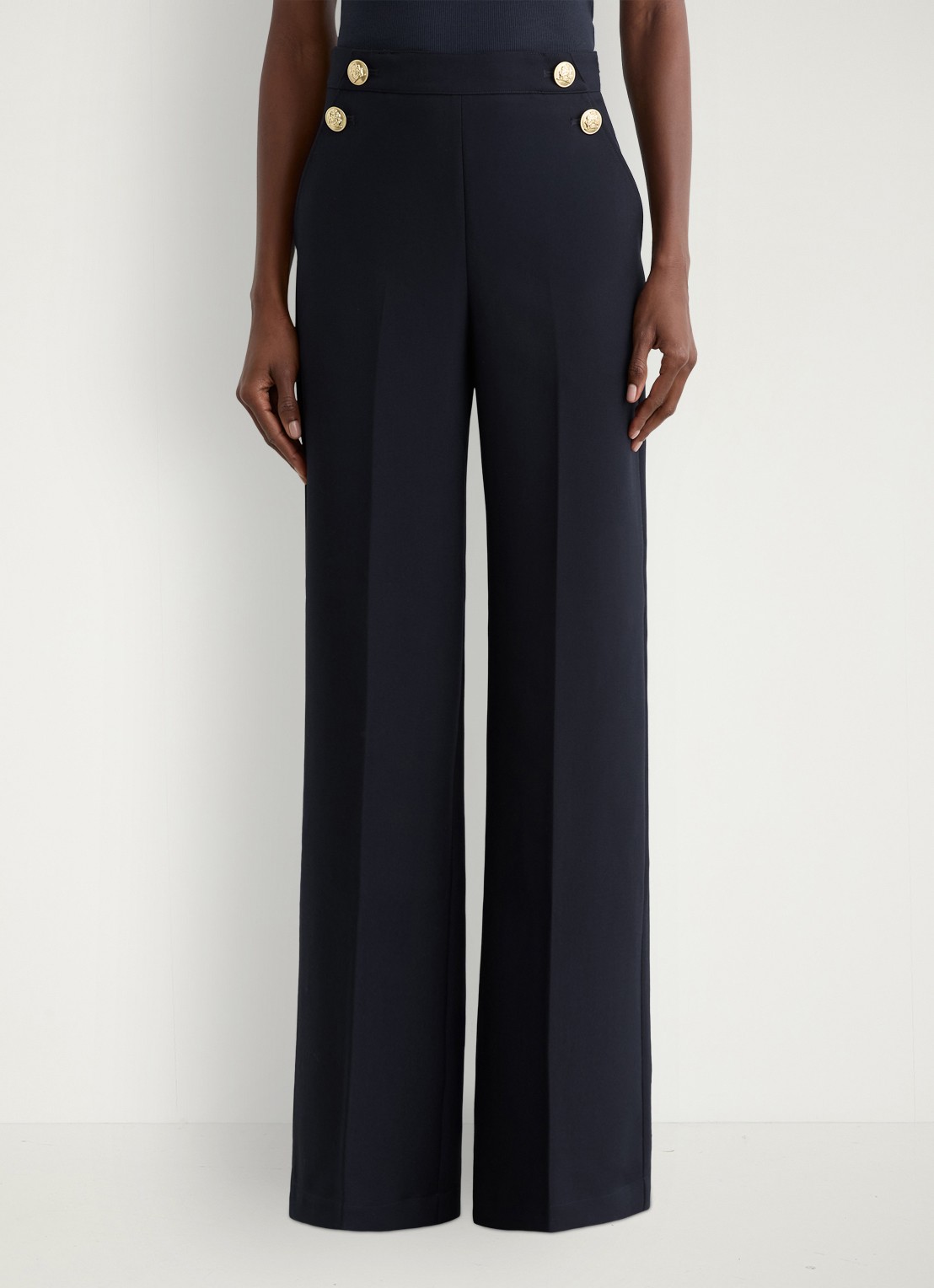 Reiss Carley high waist wide fit pantalon met steekzakken  - detail 4 blauw