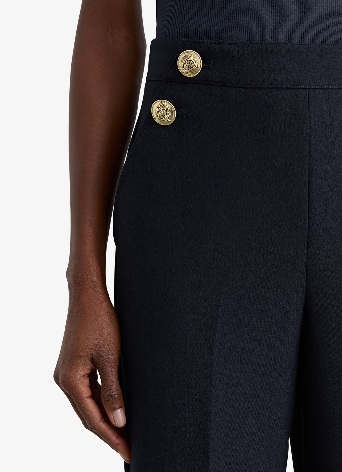 Reiss Carley high waist wide fit pantalon met steekzakken  - detail 5 blauw