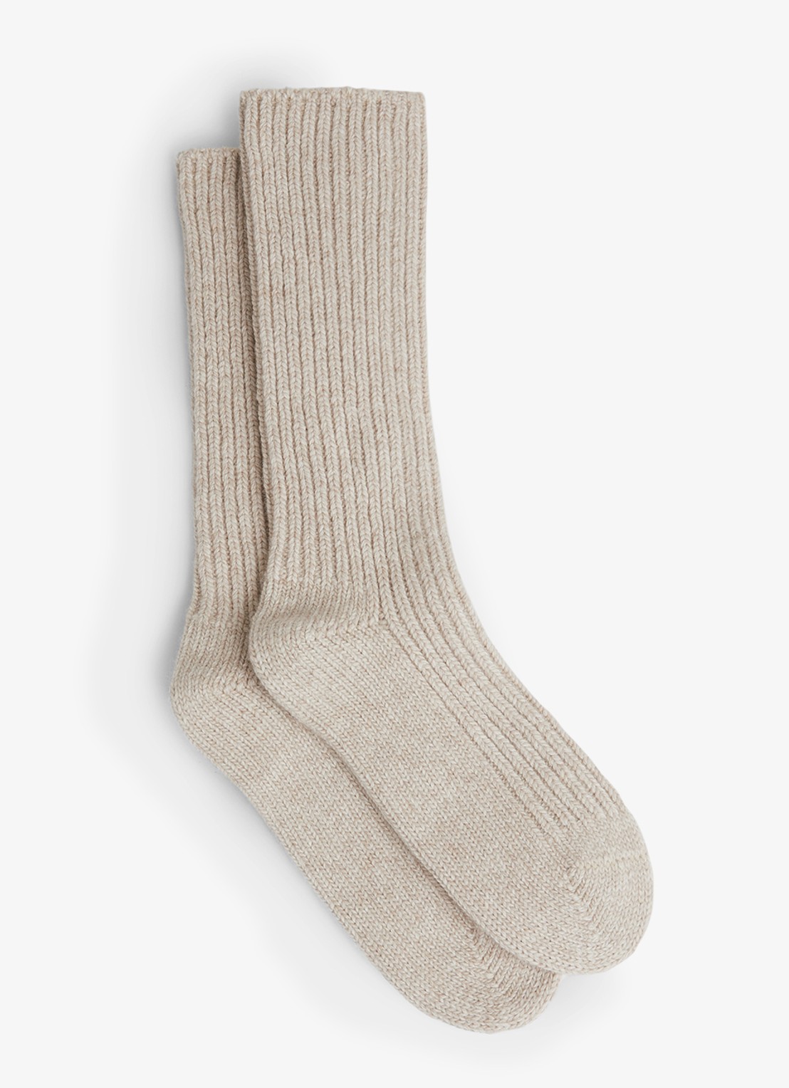 Reiss Carmen sokken in kasjmierblend - voorkant 3 beige