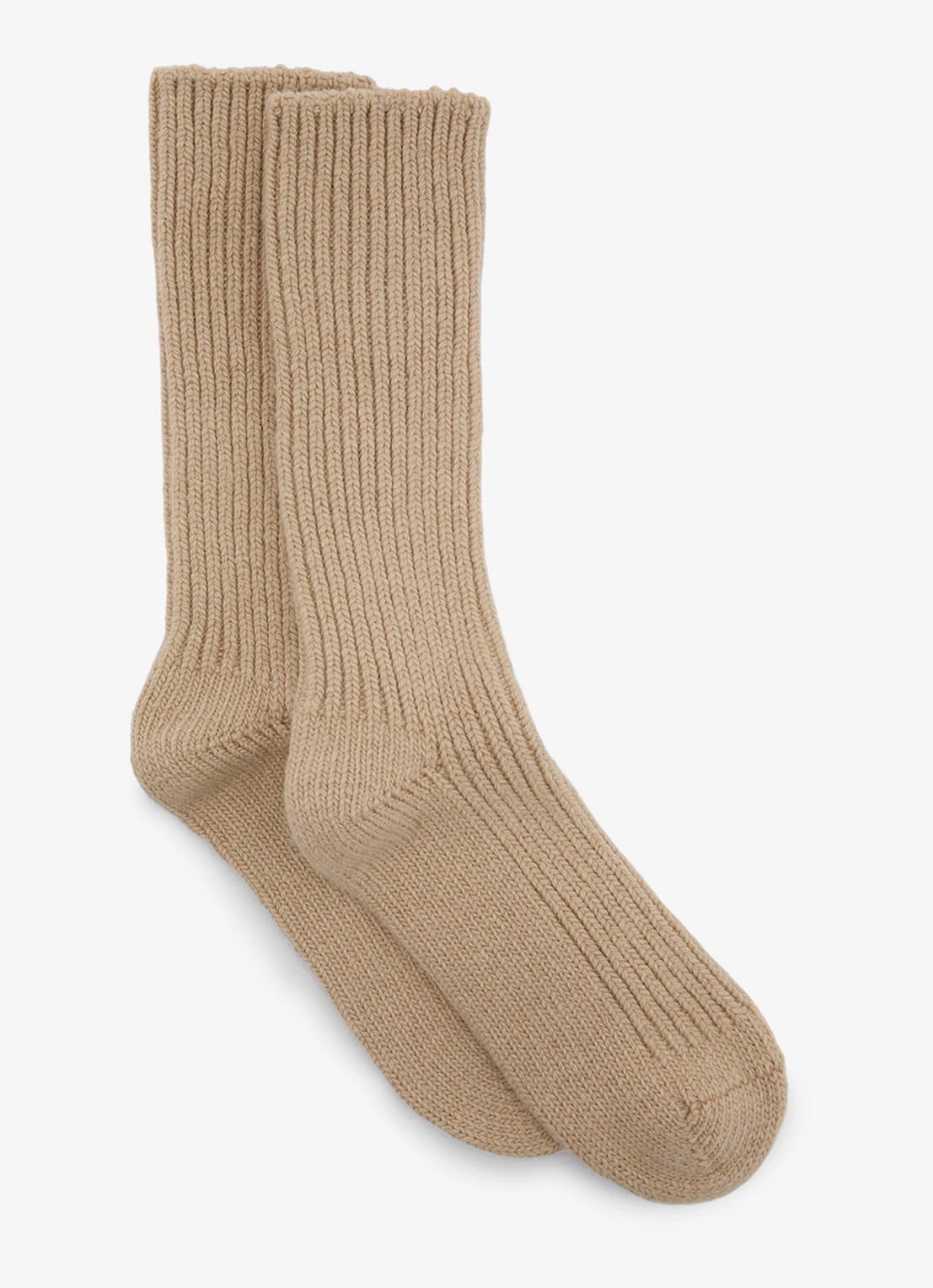 Reiss Carmen sokken in kasjmierblend - voorkant camel