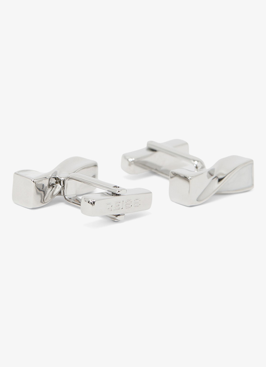 Reiss Carrick Twisted manchetknoop - detail zilver