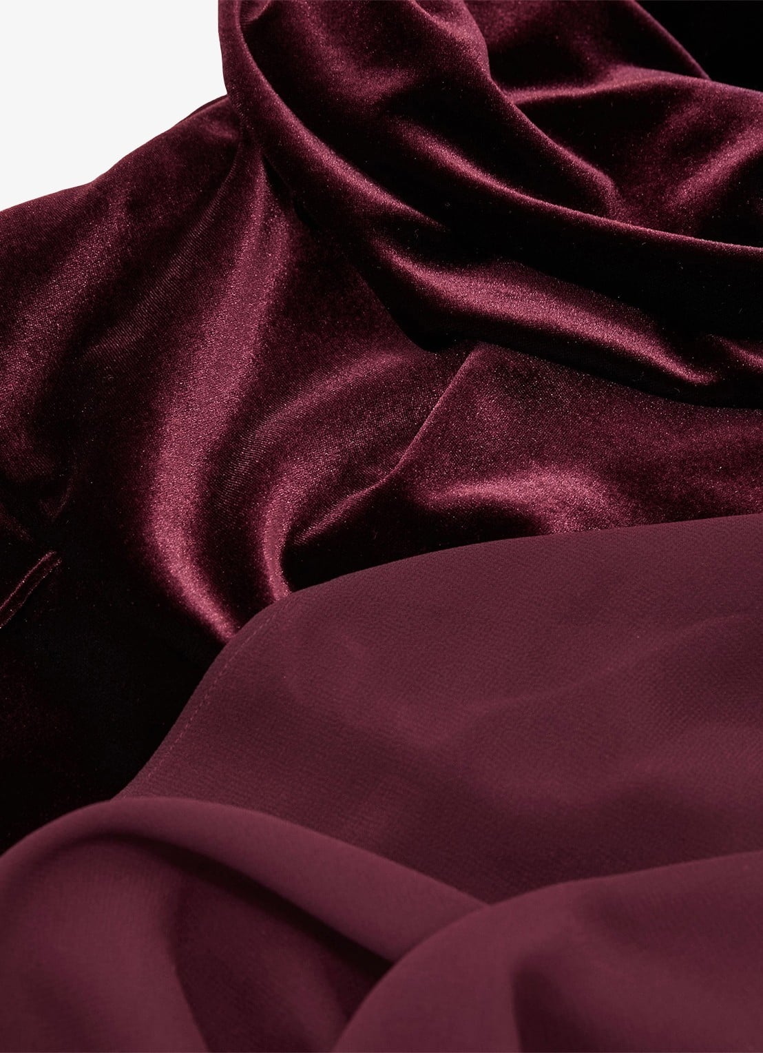 Reiss Carrie gedrapeerde jumpsuit van fluweel - detail 6 bordeauxrood