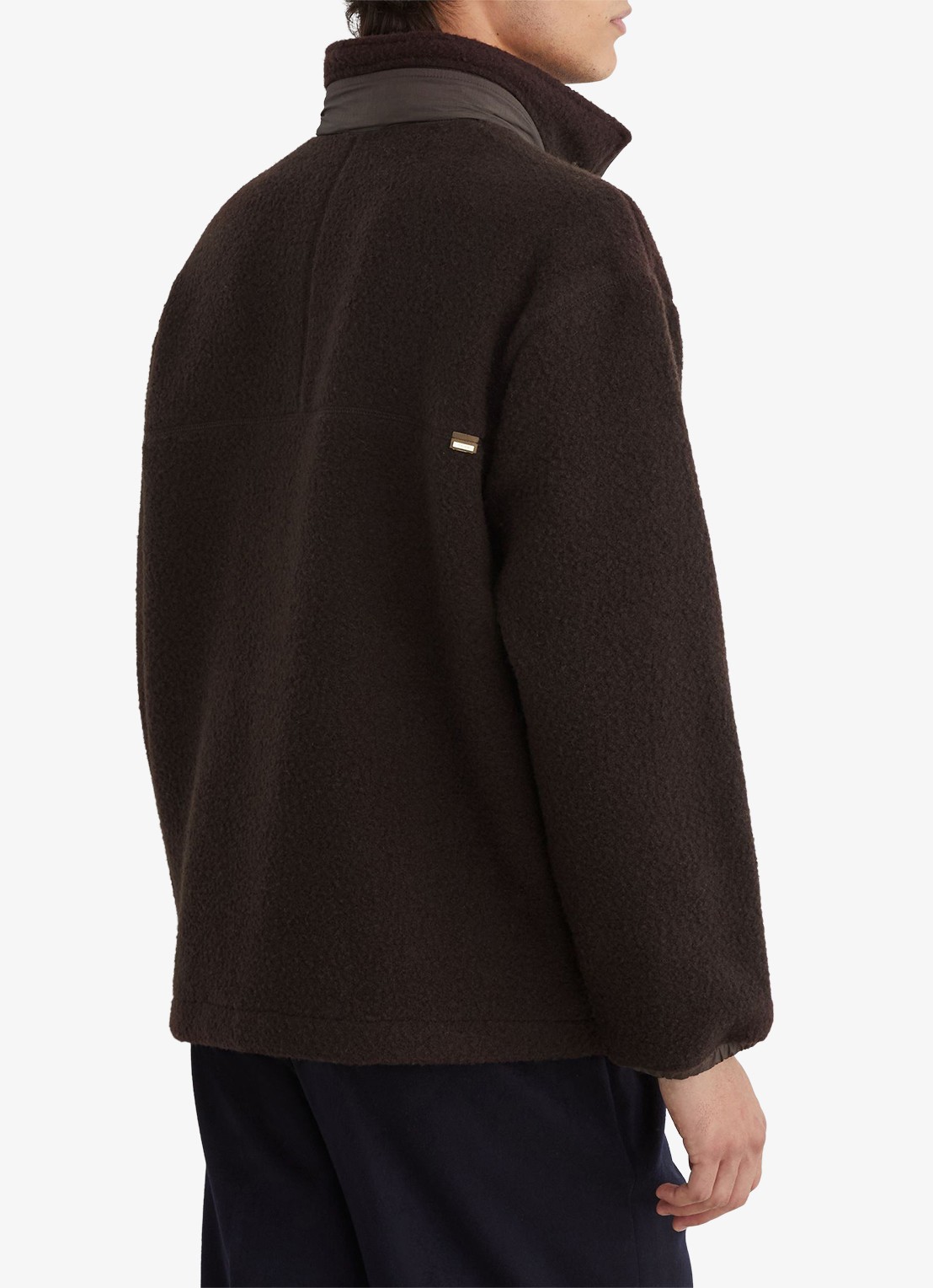 Reiss Carver jack in wolblend-bouclé - achterkant chocoladebruin