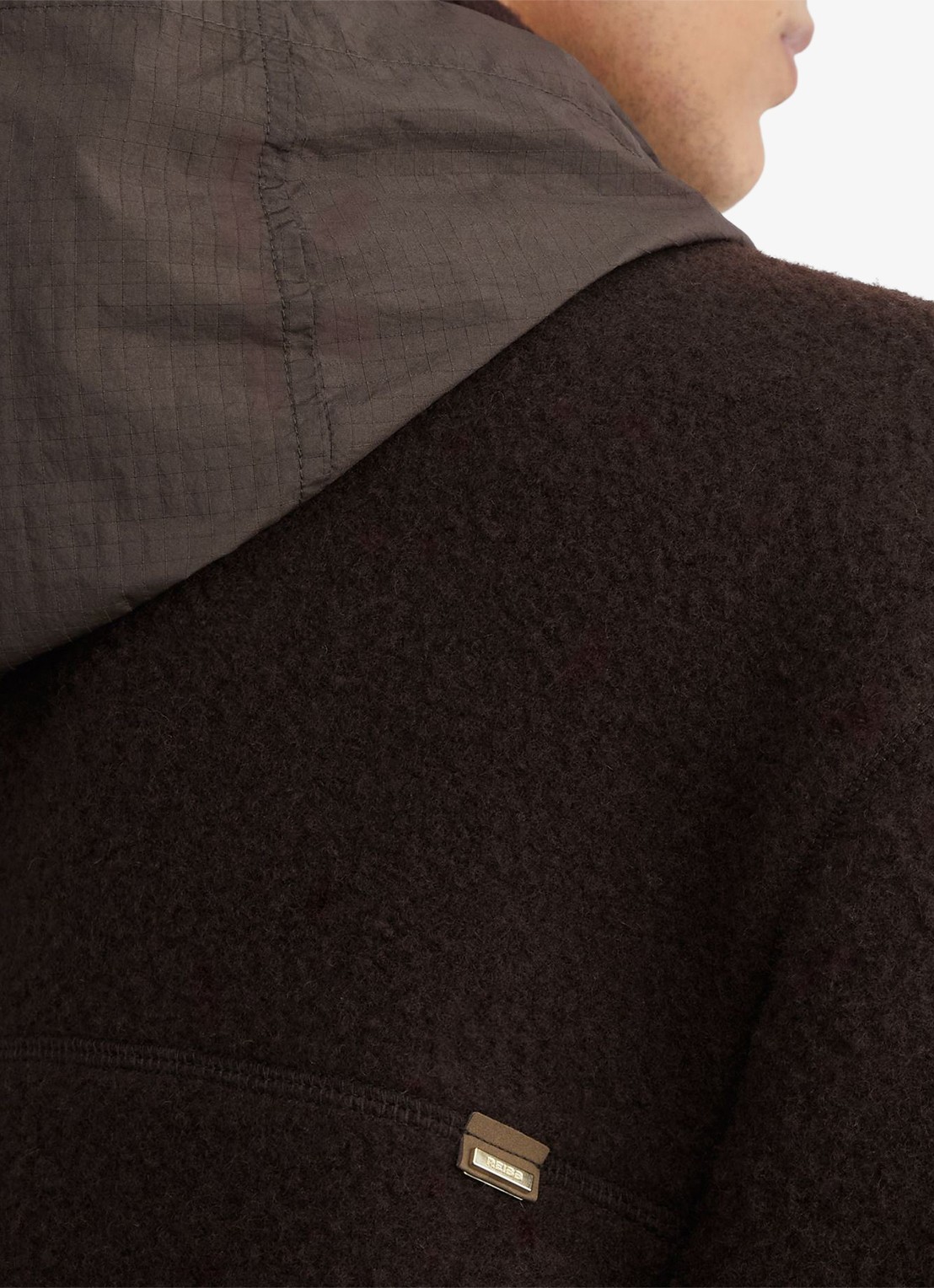 Reiss Carver jack in wolblend-bouclé - detail 3 chocoladebruin