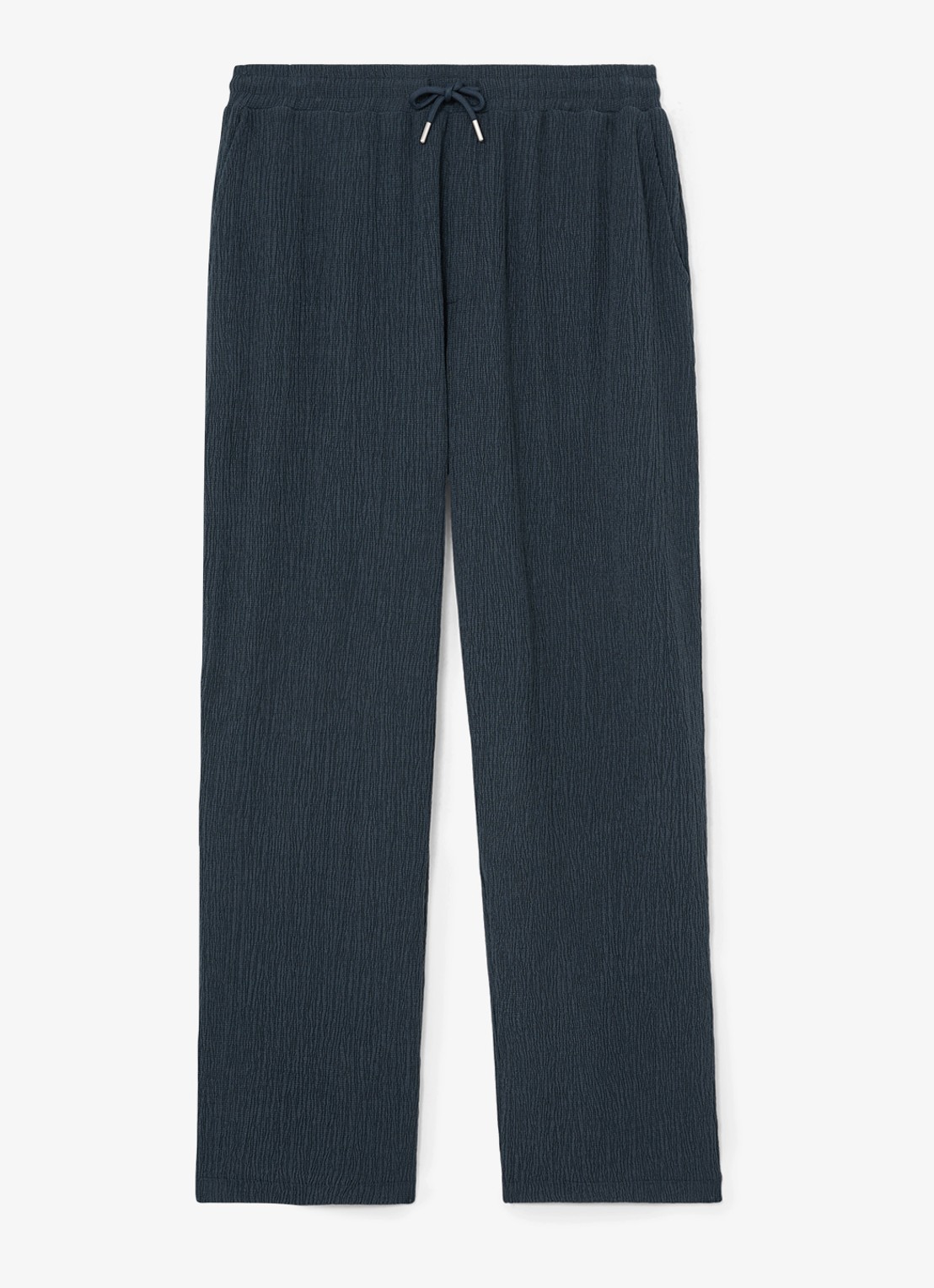 Reiss Carver regular fit pantalon met structuur - voorkant 2 airforce blue / blauw