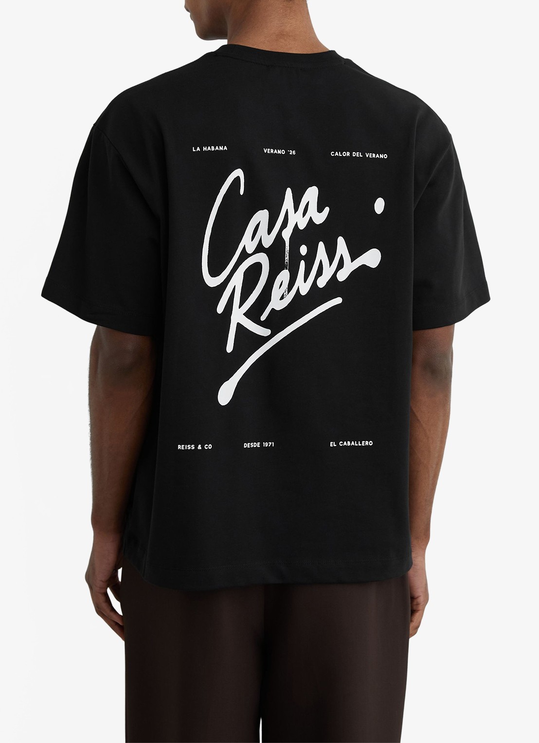 Reiss Casa T-shirt met front- en backprint - achterkant black / zwart