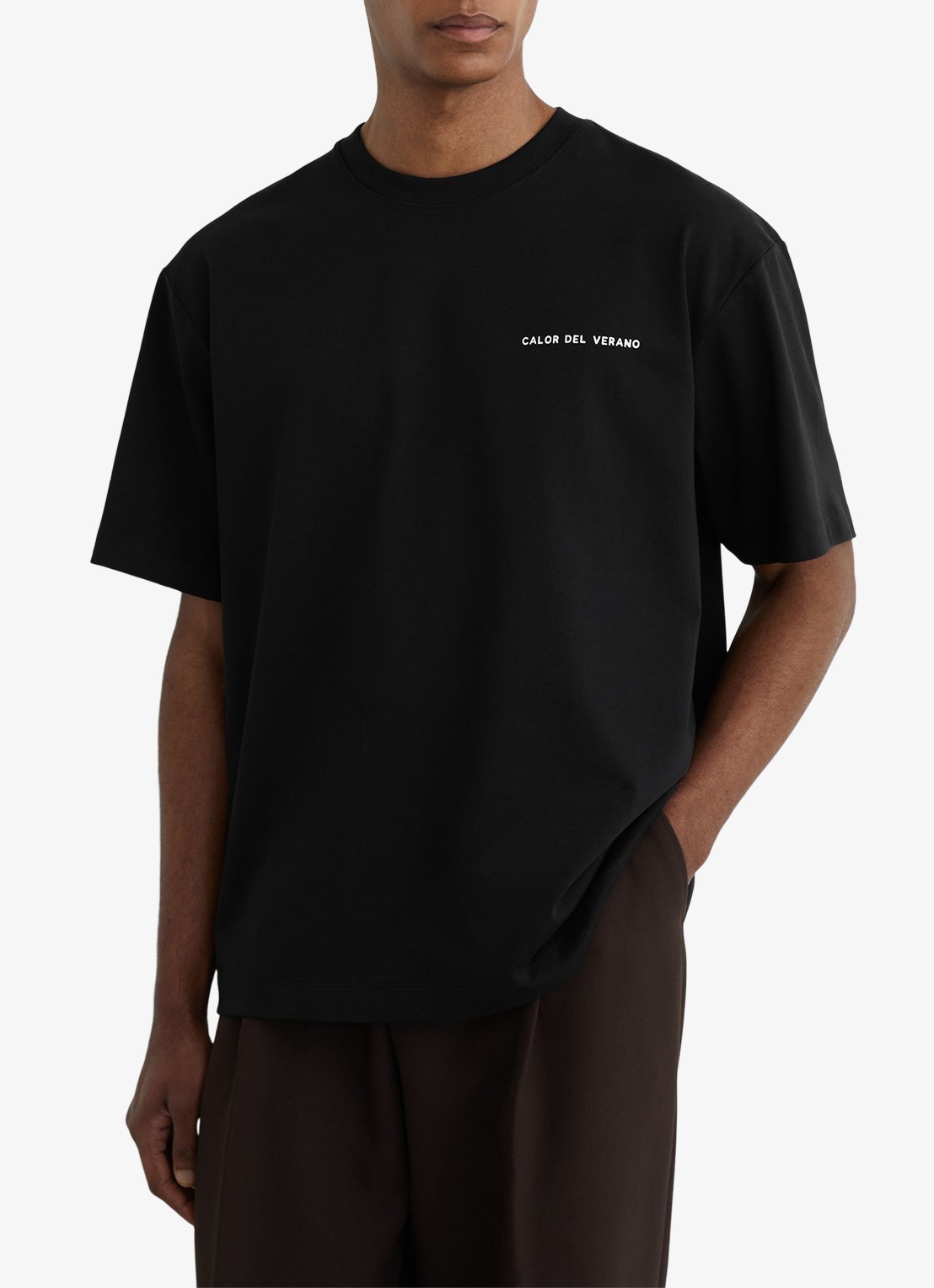 Reiss Casa T-shirt met front- en backprint - detail 4 black / zwart