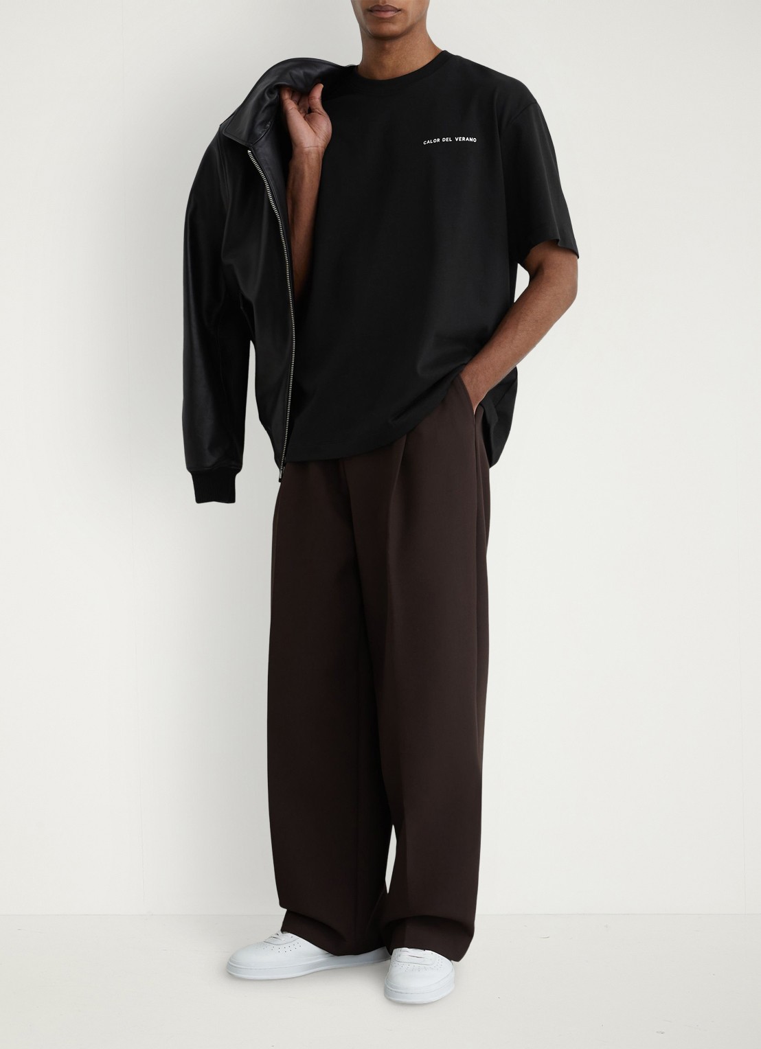 Reiss Casa T-shirt met front- en backprint - voorkant 3 black / zwart