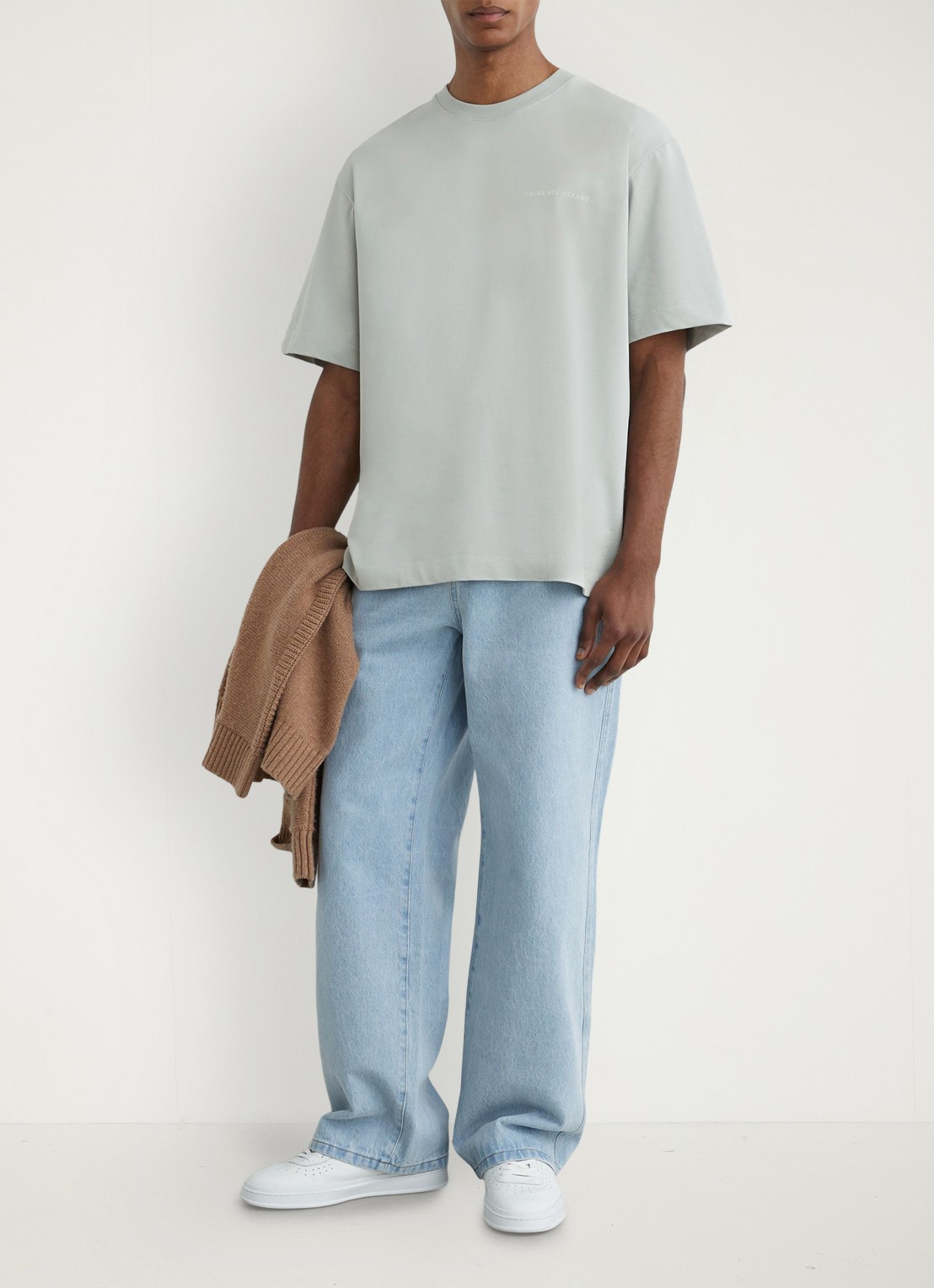 Reiss Casa T-shirt met front- en backprint - voorkant 3 grijs