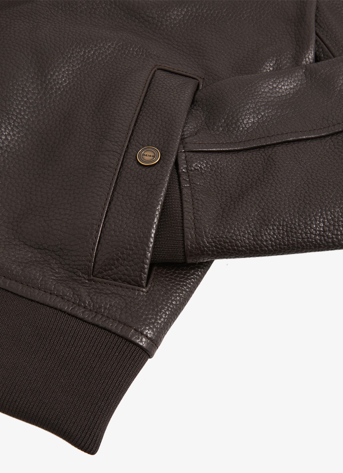 Reiss Cast bomberjack van leer - detail 5 bruin