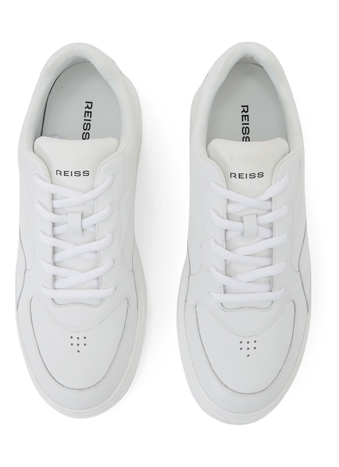 Reiss Cast sneaker van leer - detail wit