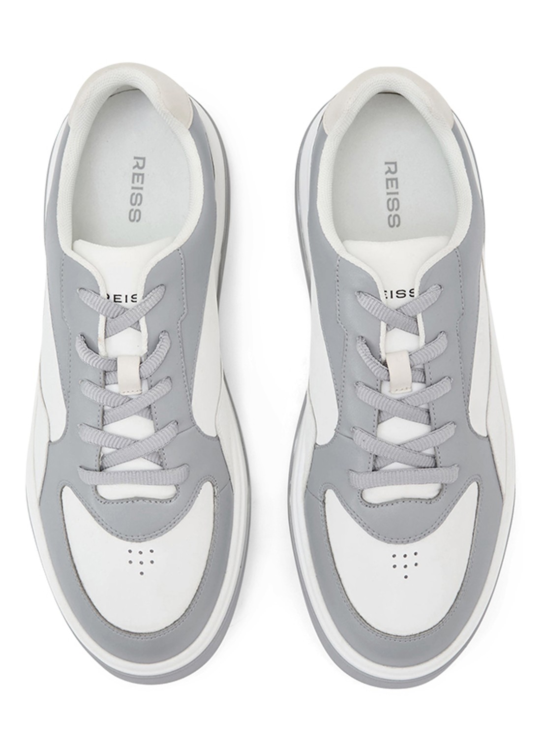 Reiss Cast sneaker van leer - detail grijs