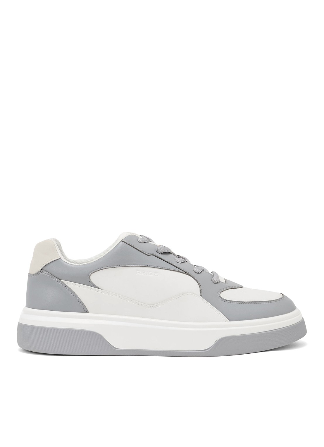 Reiss Cast sneaker van leer - voorkant 4 grijs
