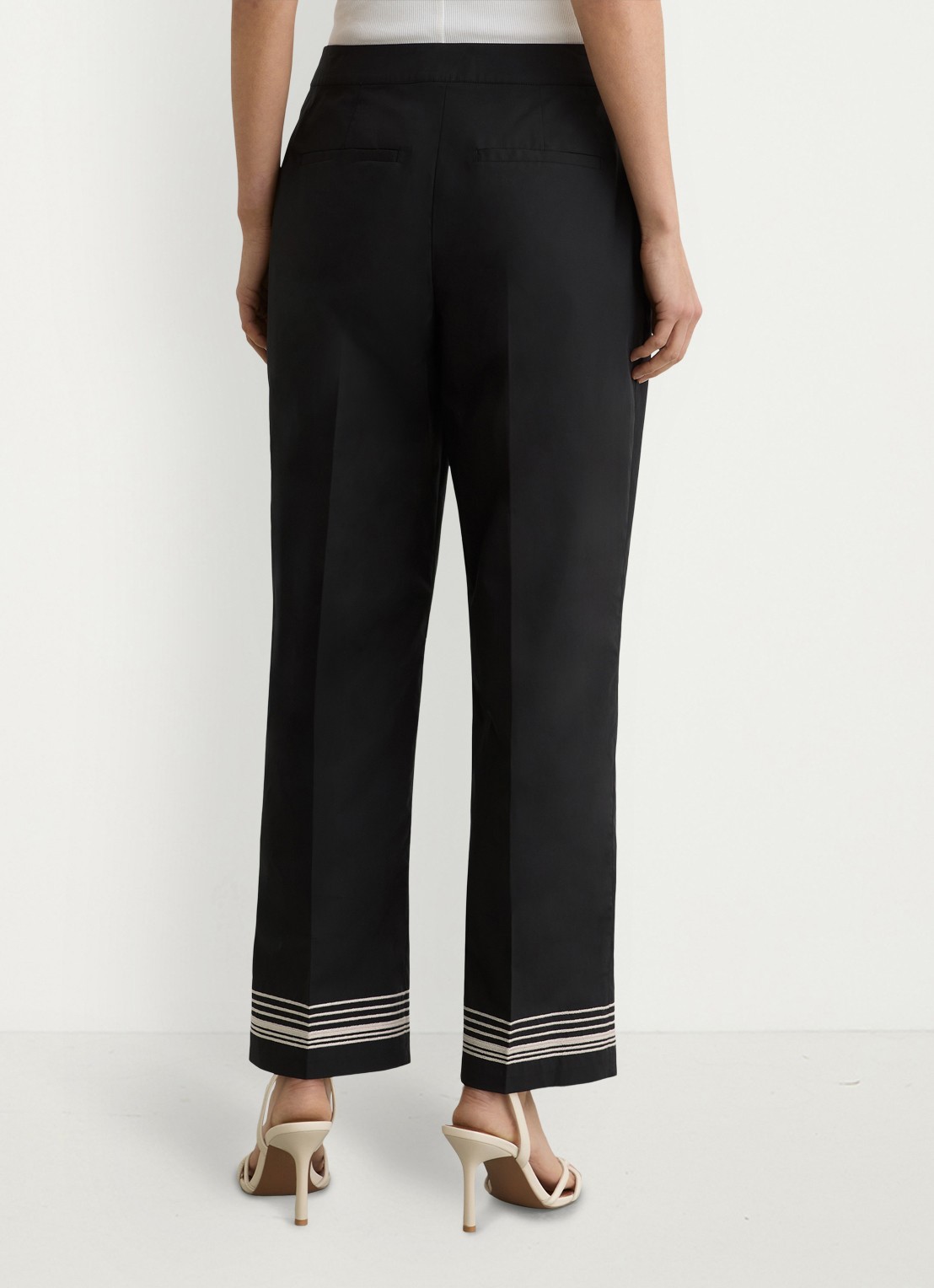 Reiss Cat high waist wide fit pantalon van katoen - achterkant 7 zwart