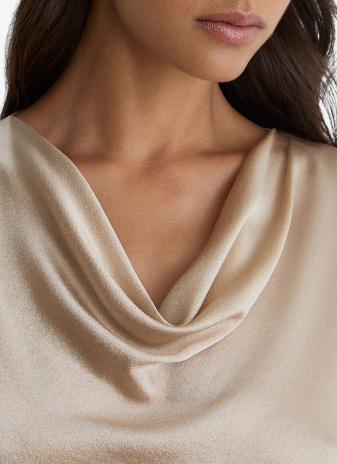 Reiss CATE silk Cowl-Neck Sleeveless Top - detail 5 creme