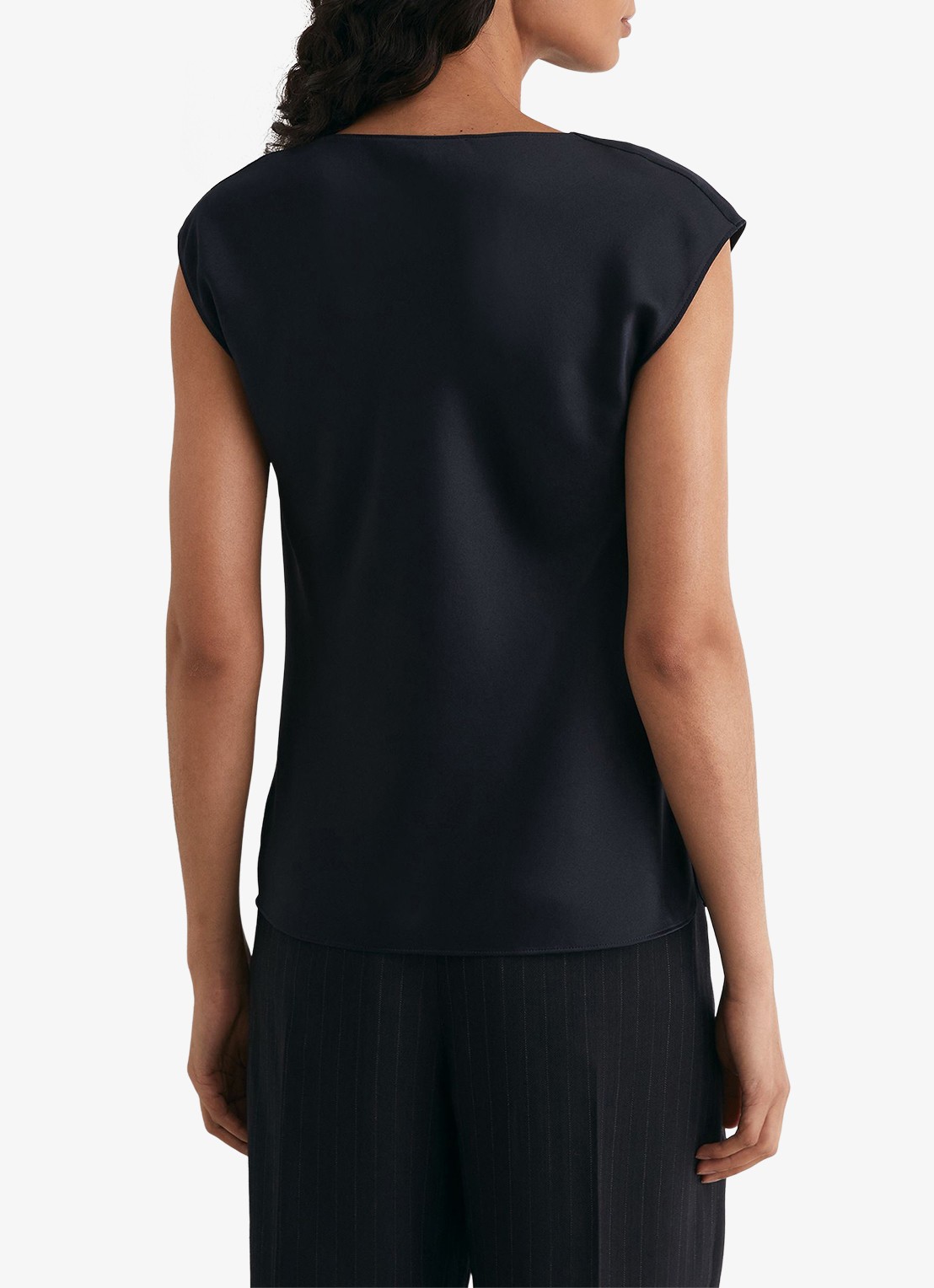 Reiss Cate top van zijde met watervalhals - achterkant 3 blauw