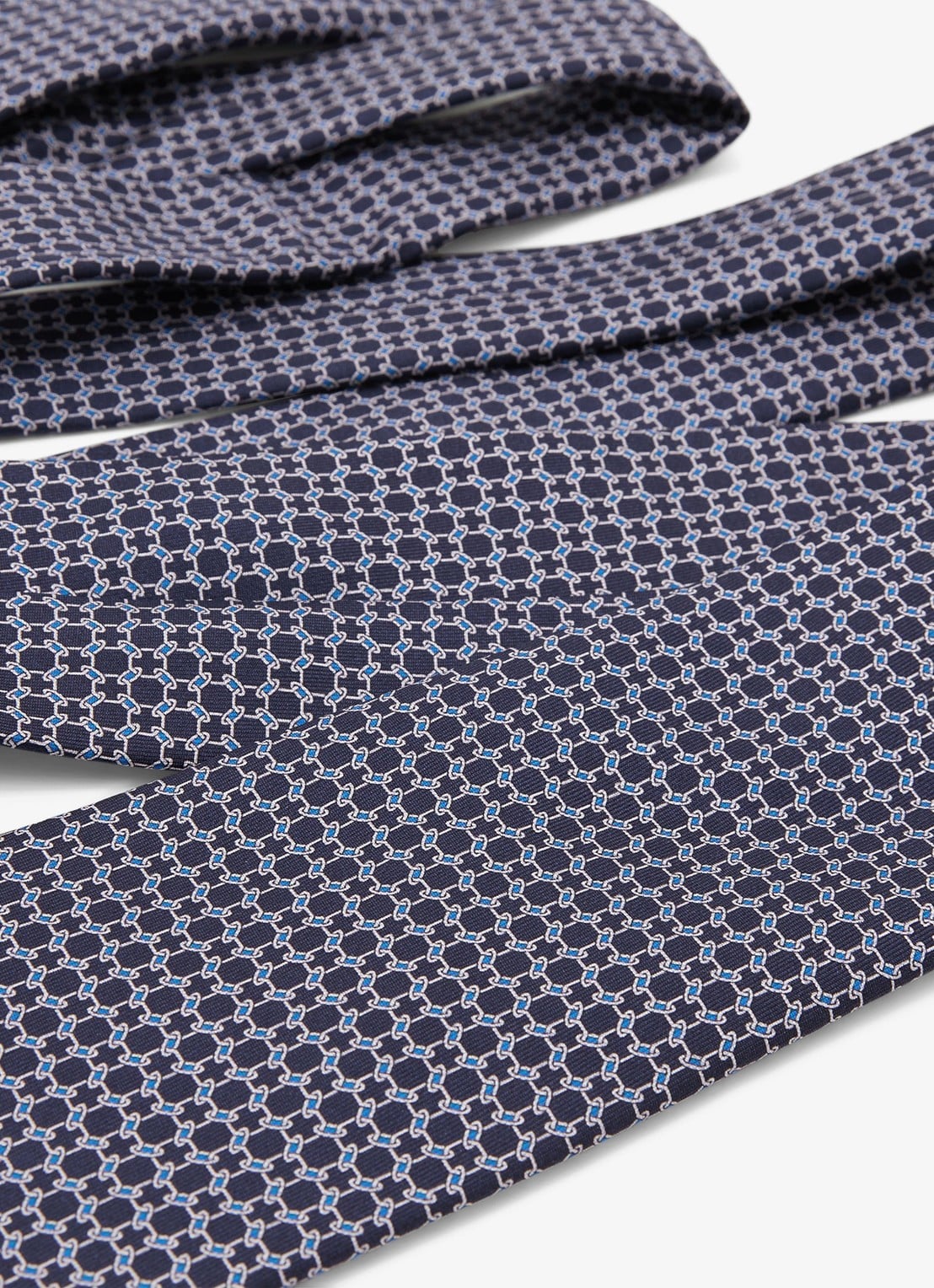 Reiss Catena stropdas van zijde met print - detail donkerblauw